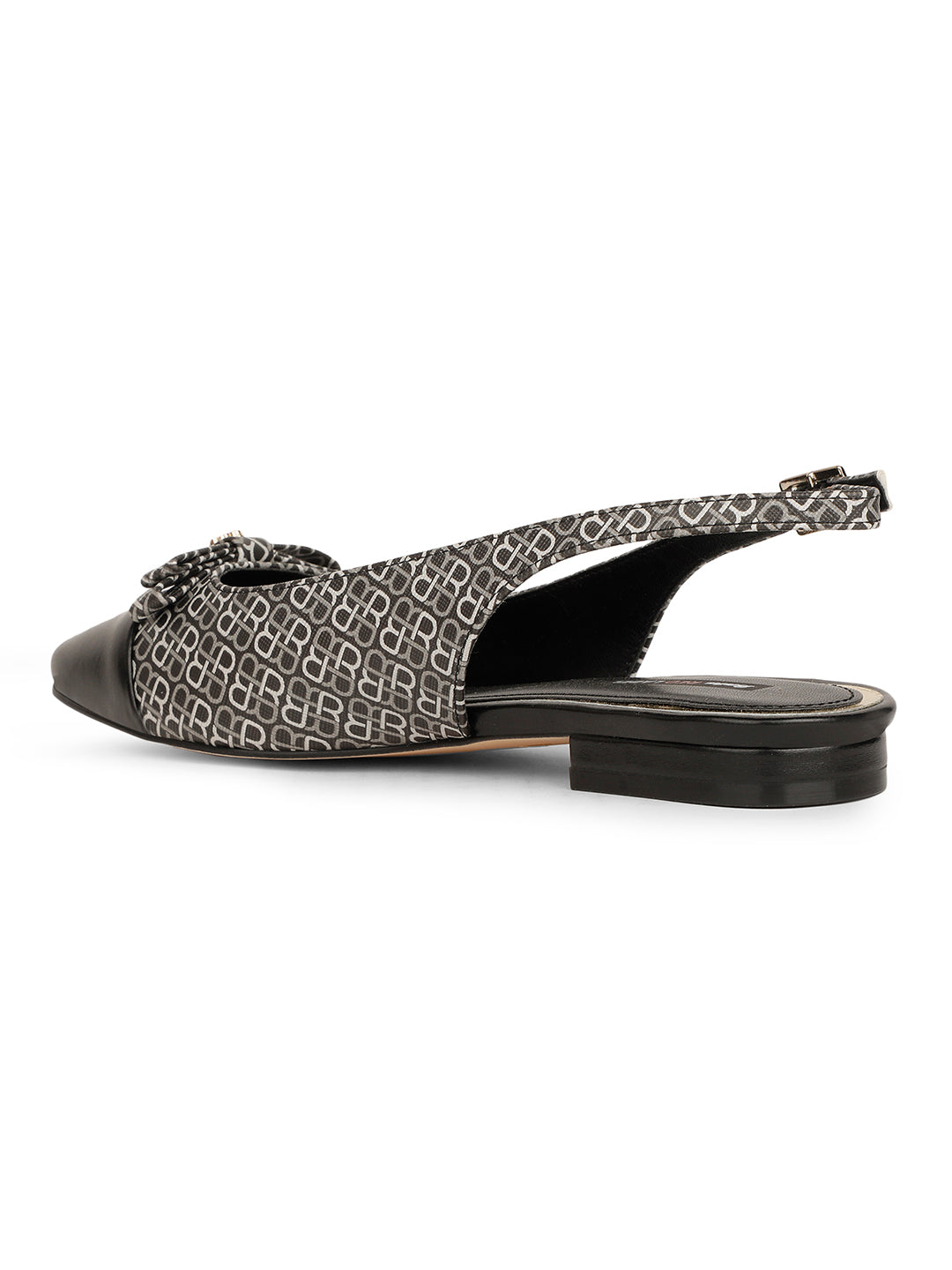 Bata Women Black Pointed-Toe Slingback Flat Sandal - Black - View 3