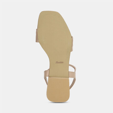 Bata Women Beige Casual Flat Sandal