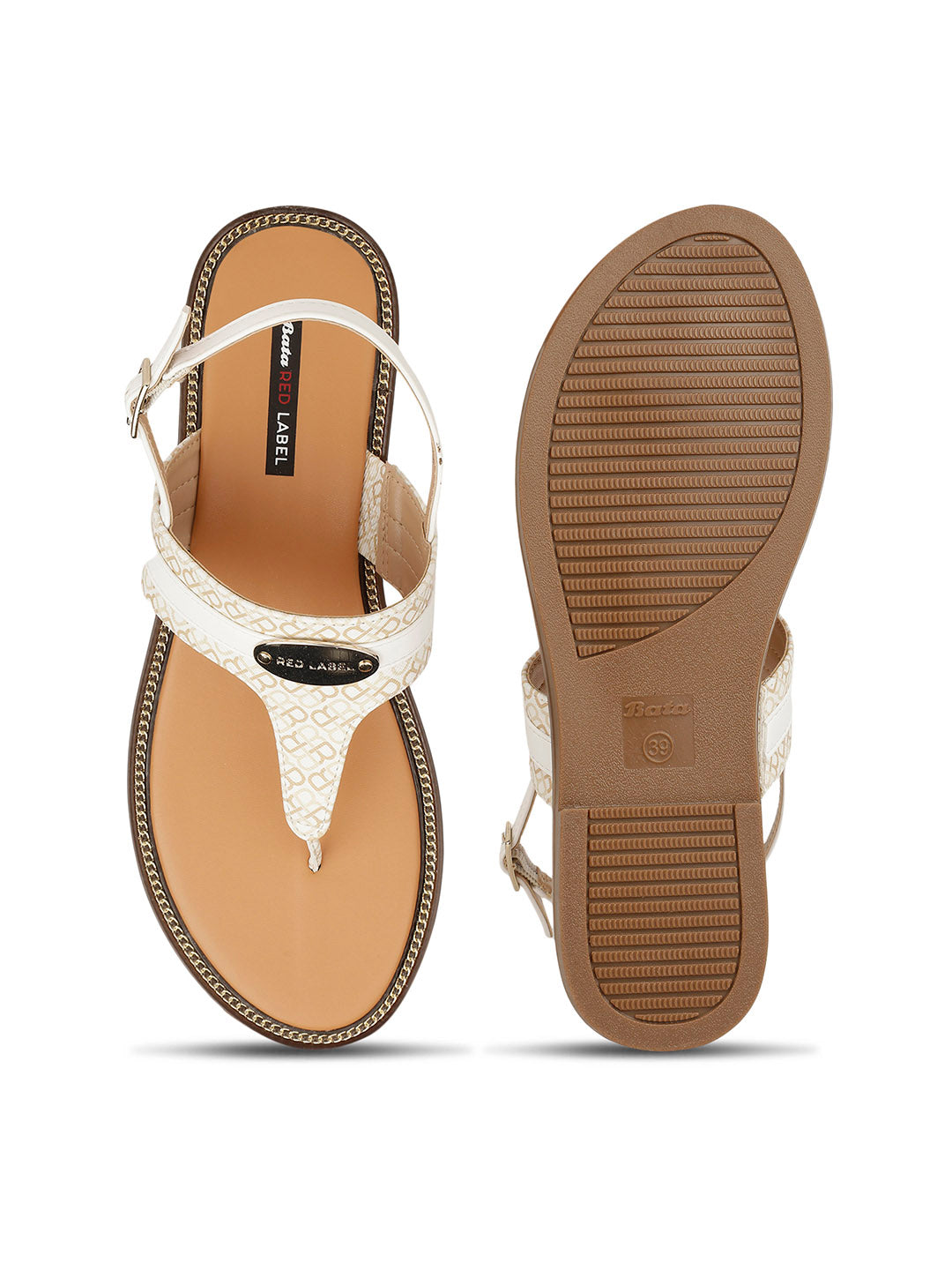 Bata Women Beige BackStrap Flat Sandal - Beige - View 4