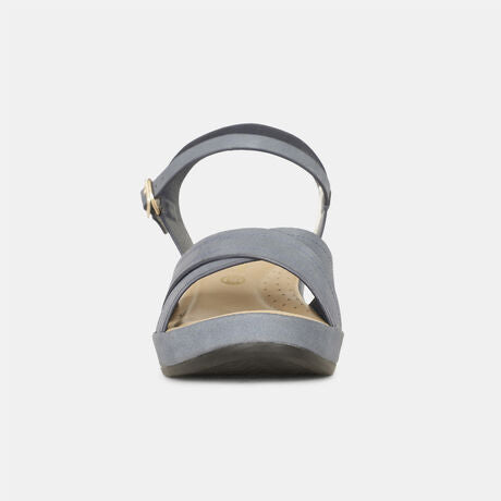 Bata Comfit Women Blue Ankle Strap Wedge Heel Sandal