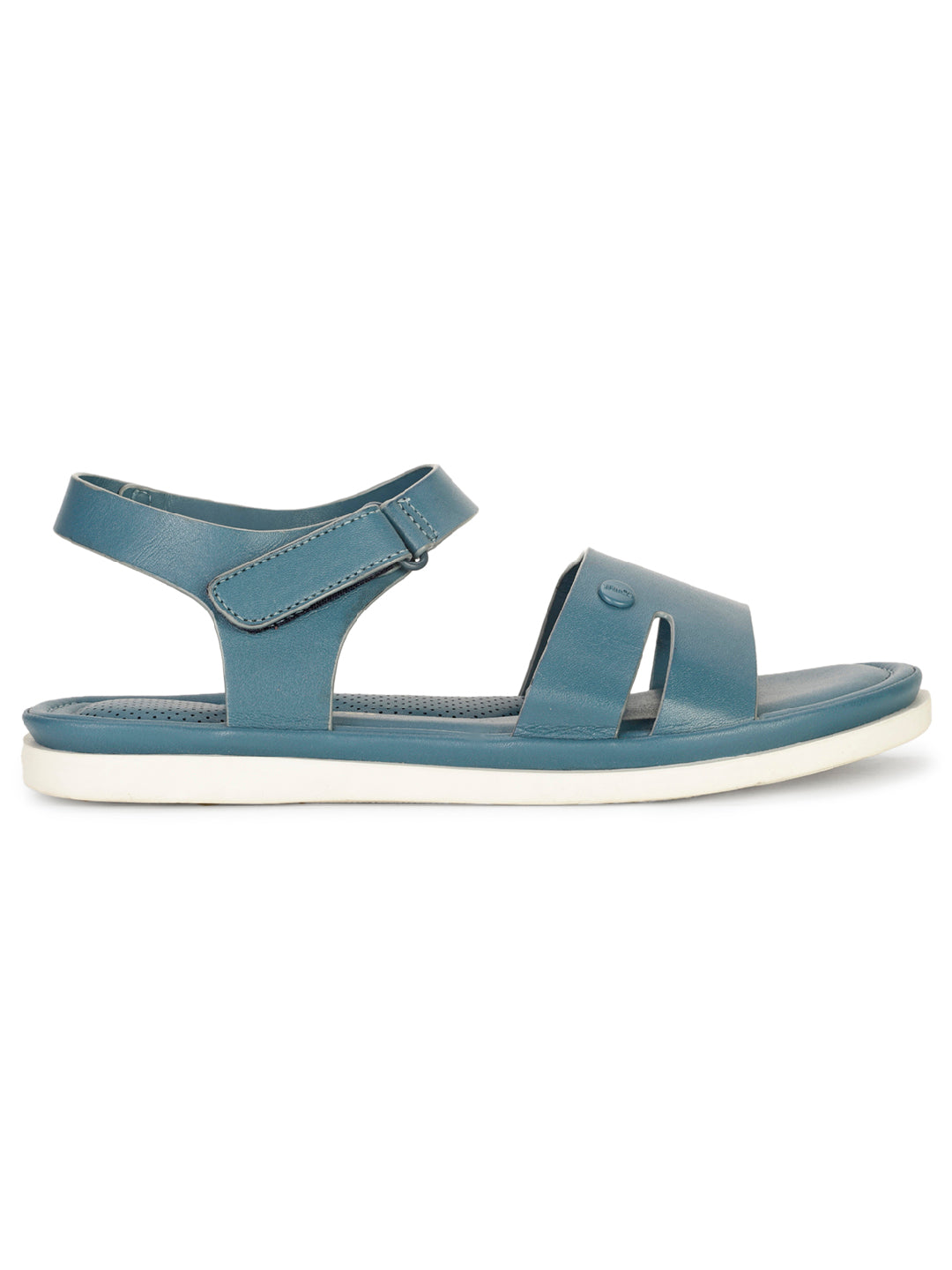 Bata Comfit Women Turquoise Blue Velcro Strap Flat Sandal - Turquoise Blue - View 2