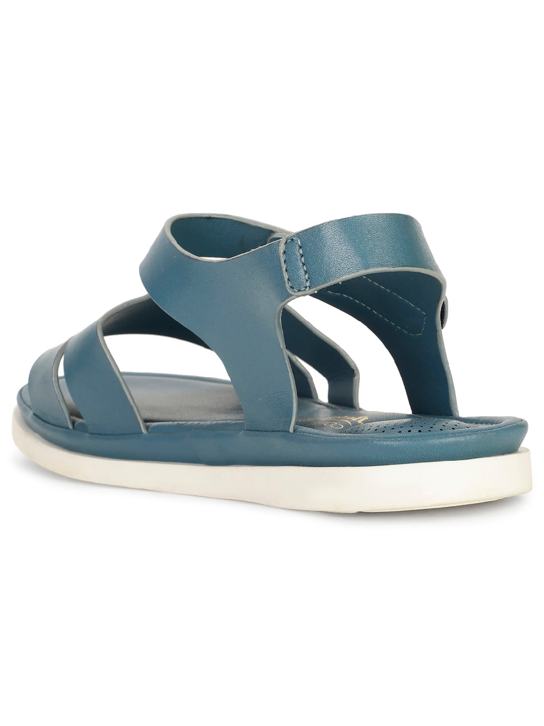 Bata Comfit Women Turquoise Blue Velcro Strap Flat Sandal - Turquoise Blue - View 3