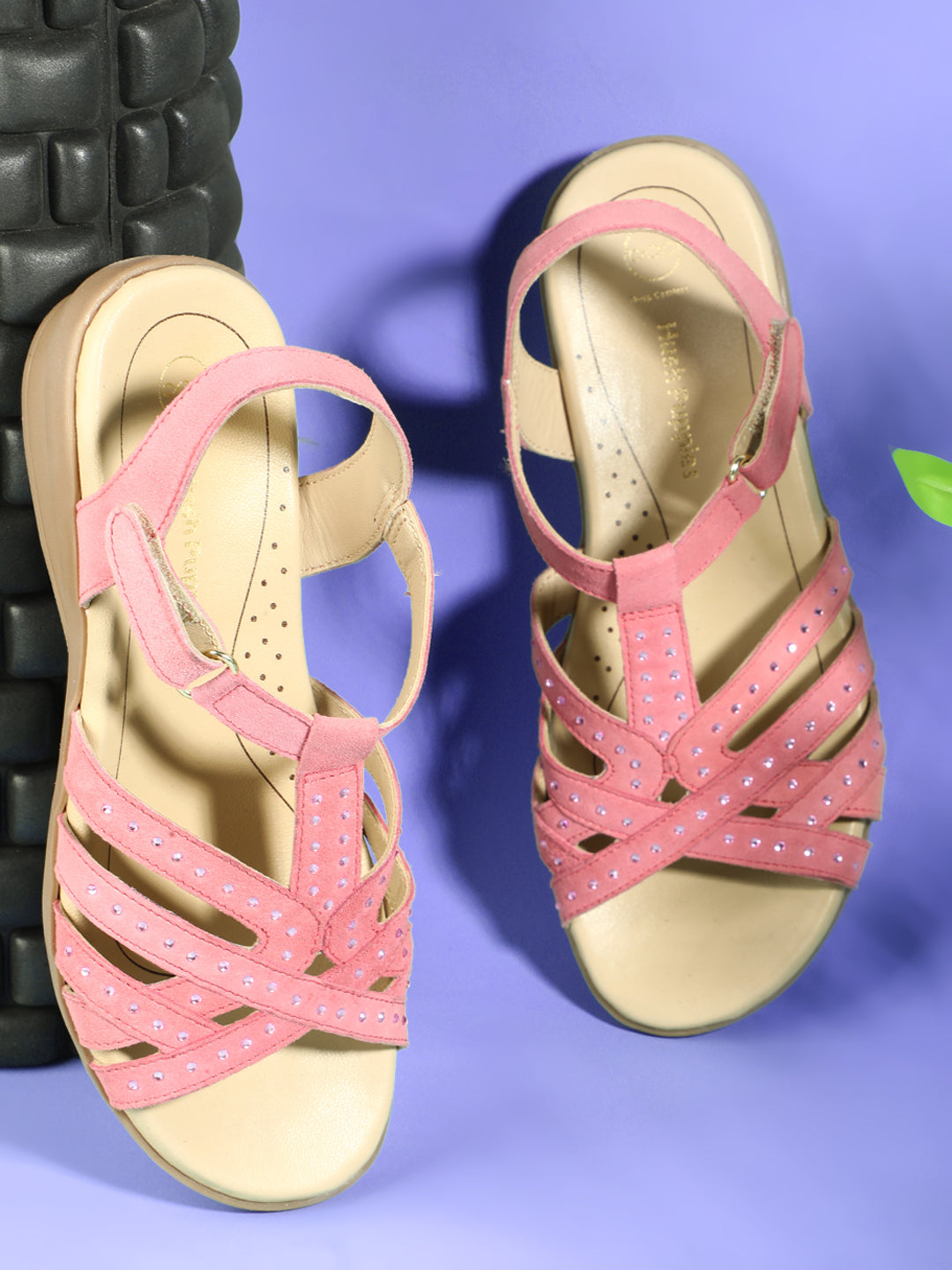 Hush Puppies Women Pink Hook and Loop Wedge Heel Sandal - Pink - View 6