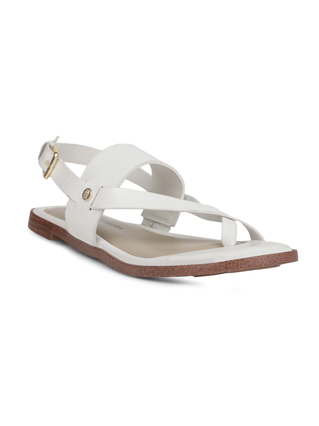 Hush Puppies Women Off White BackStrap Flat Sandal - Off White - View 1