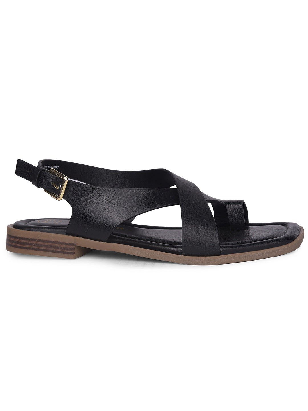 Hush Puppies Women Black Toe-Ring Wedge Heel Sandal - Black - View 2