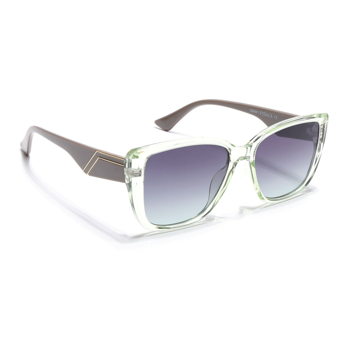Eyejack Green Cateye Sunglasses for Men and Women - Style 1264 - view 2