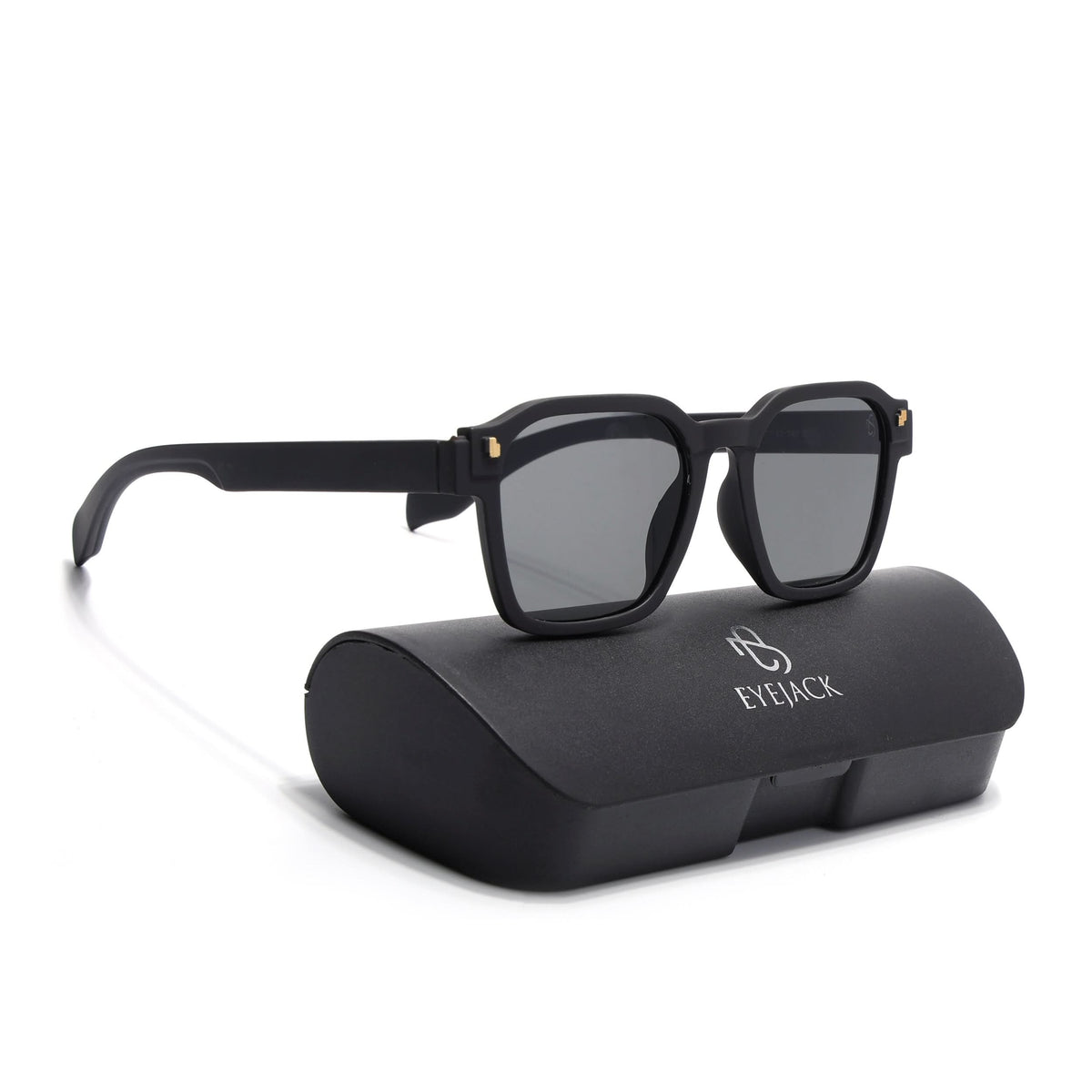 Eyejack Black Square Sunglasses for Men and Women - Style 1044 - view 7
