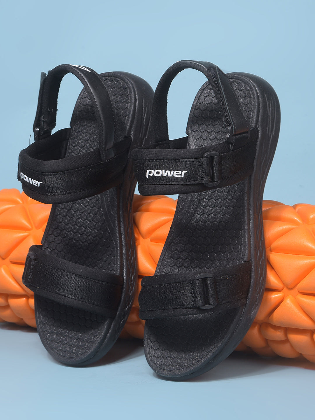 Power Women Black Casual Cross-Strap Sandal - Black - View 6
