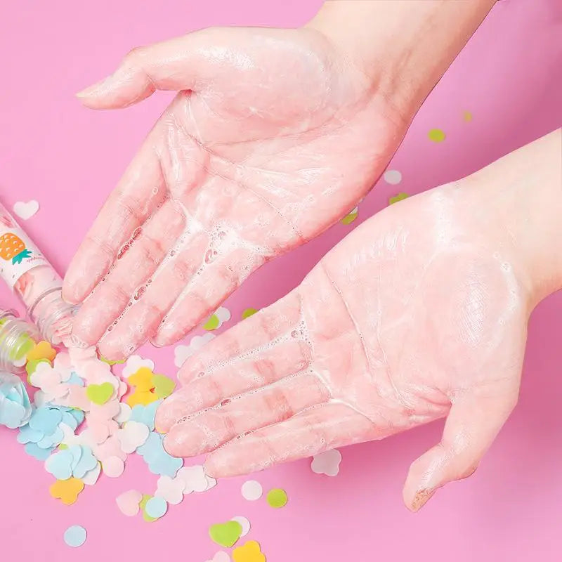 Portable Hand Washing Bath Flower Shape Paper Soap Strips In Test Tube Bottle HP DD