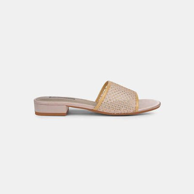 Bata Women Off White Block Heel Mule Sandal
