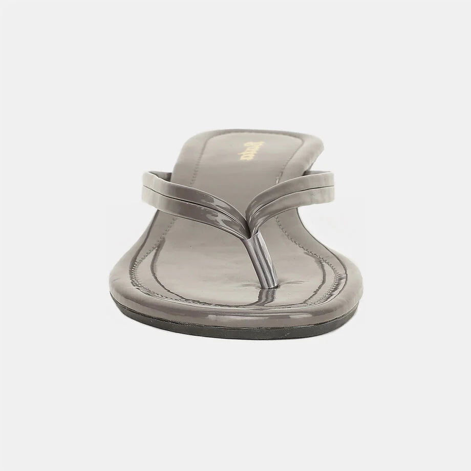 Bata Women Dark Grey Wedge Heel Thong Sandal