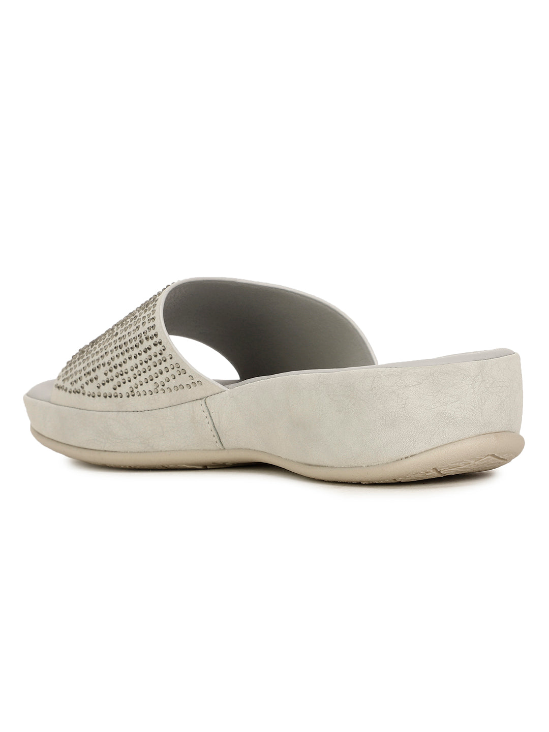 Bata Comfit Women's Grey Wedge Heel Mule Sandals - Grey