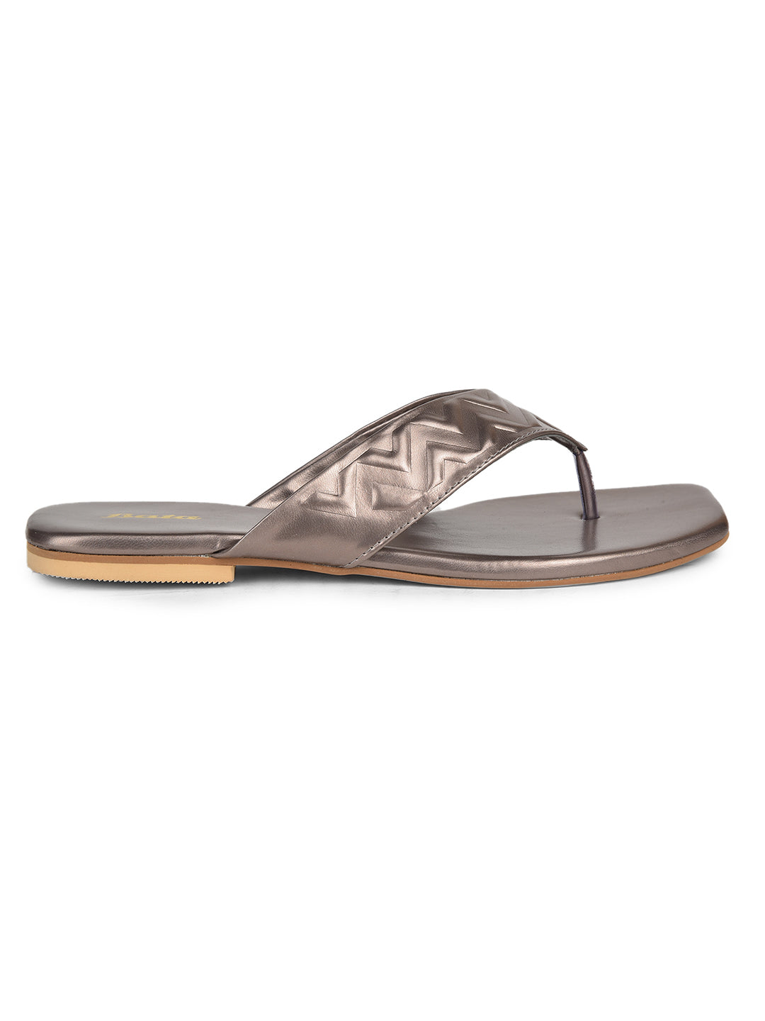 Bata Women Gunmetal Casual Thong Flats - Gunmetal - View 2