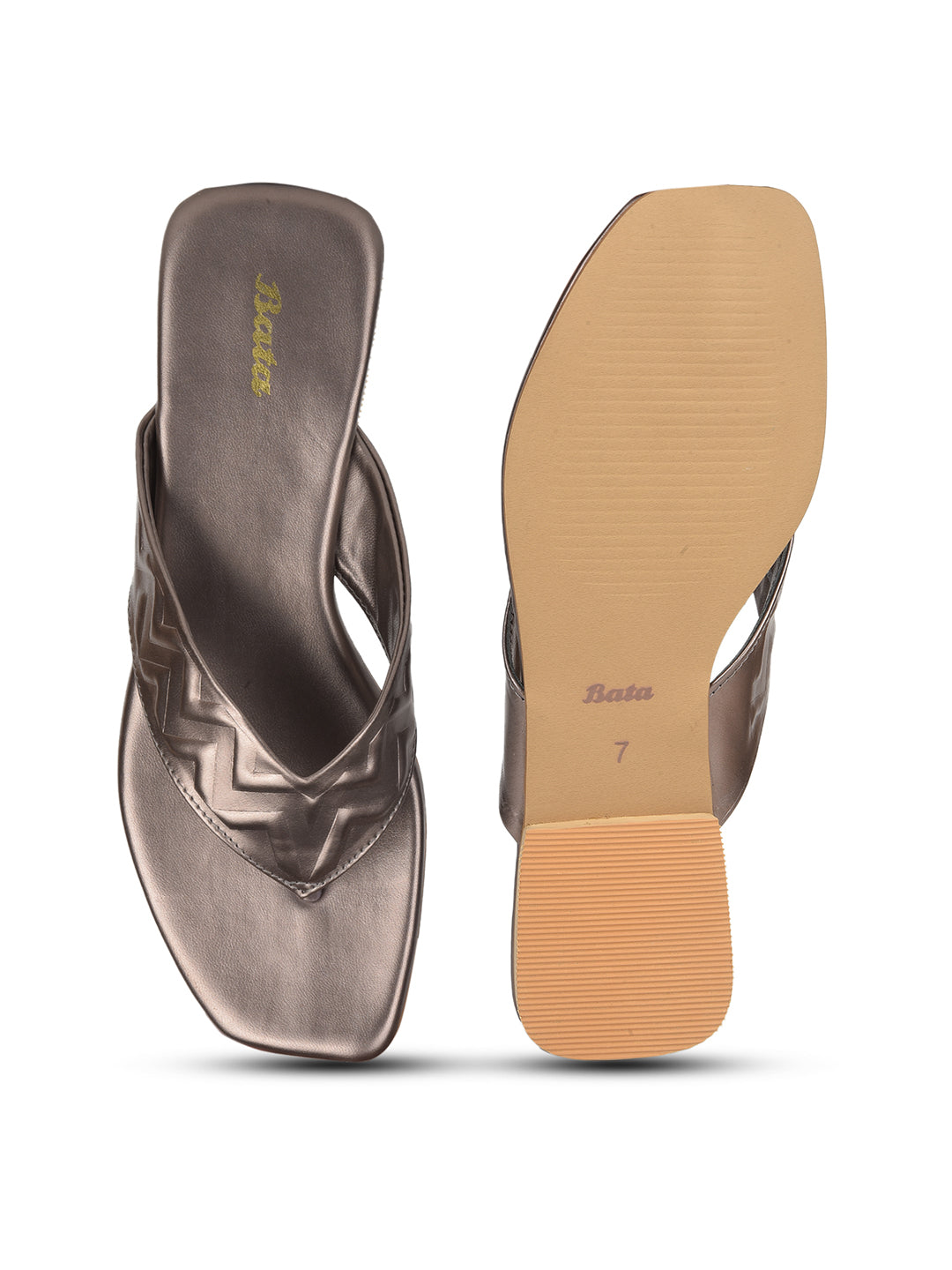 Bata Women Gunmetal Casual Thong Flats - Gunmetal - View 4