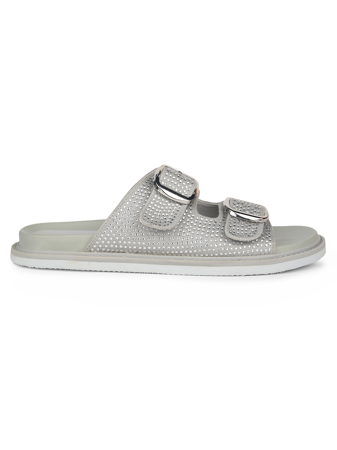 Bata Women Grey Casual Slide Sandal - Grey - View 2