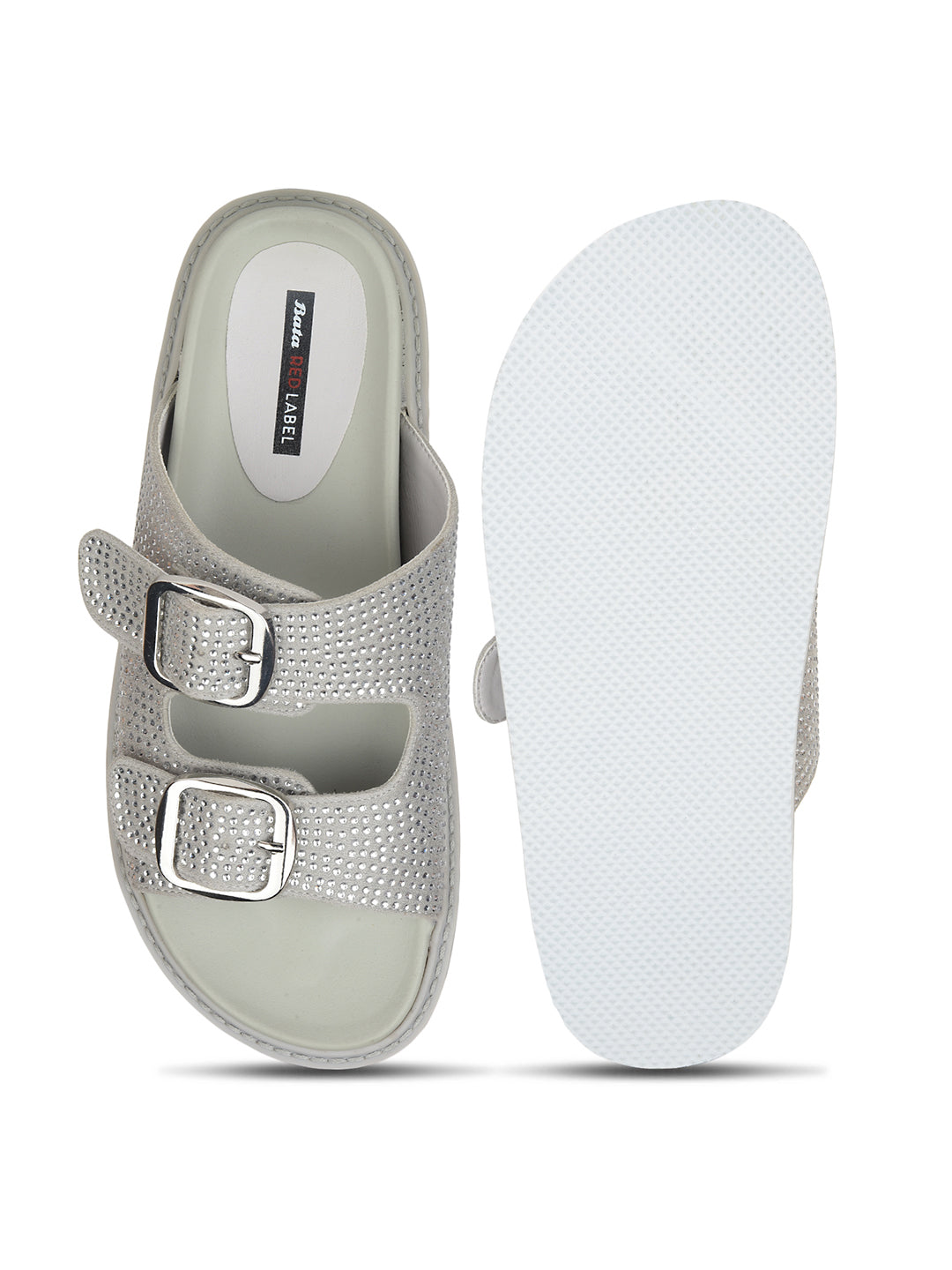 Bata Women Grey Casual Slide Sandal - Grey - View 4