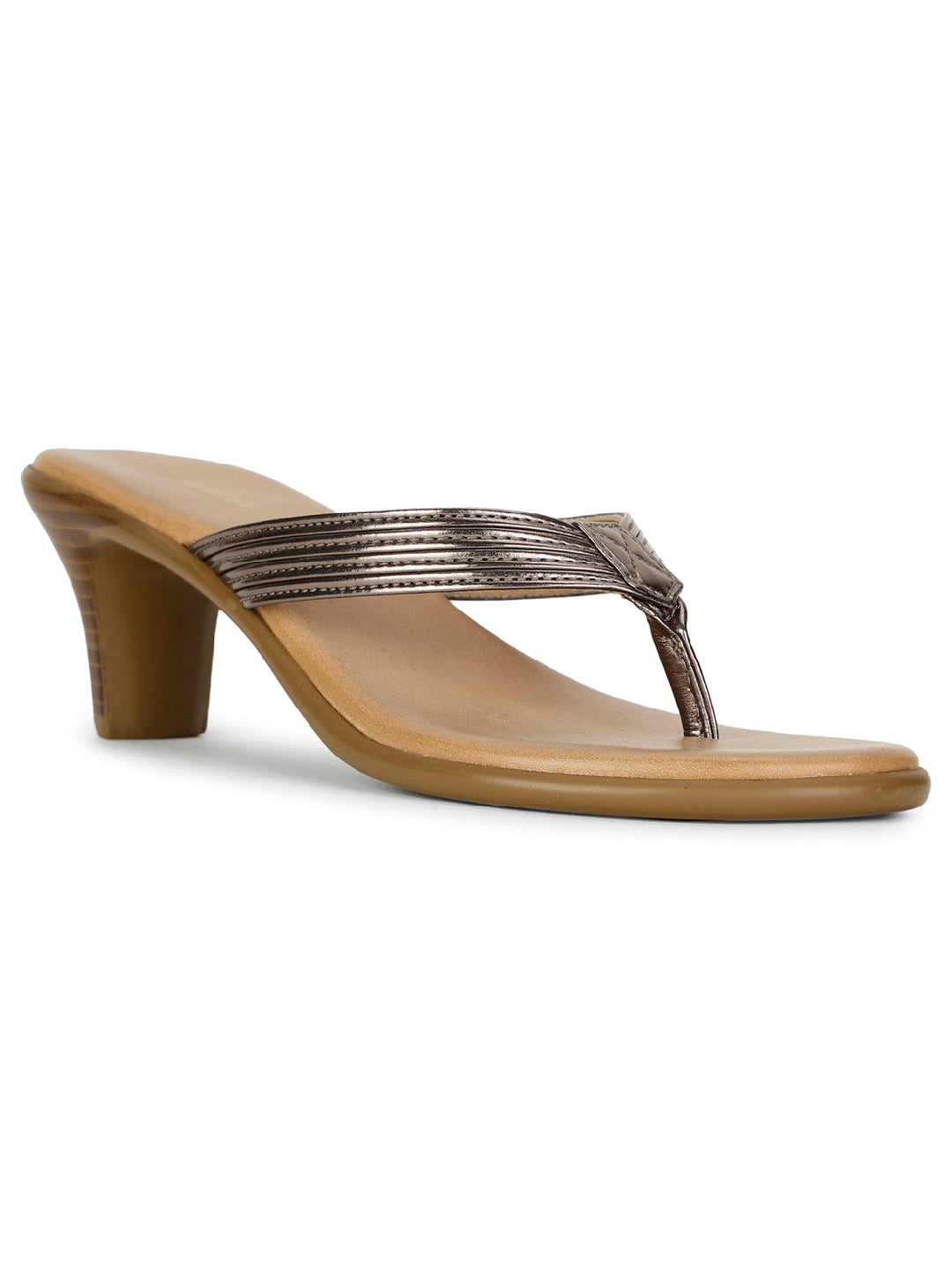 Bata Women Gunmetal Block Heel Thong Sandal - Gunmetal - View 1