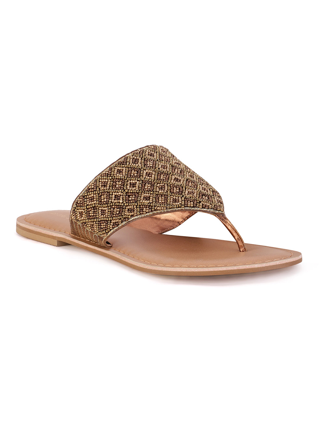 Marie Claire Women Tan Casual Thong Flats - Tan - View 1