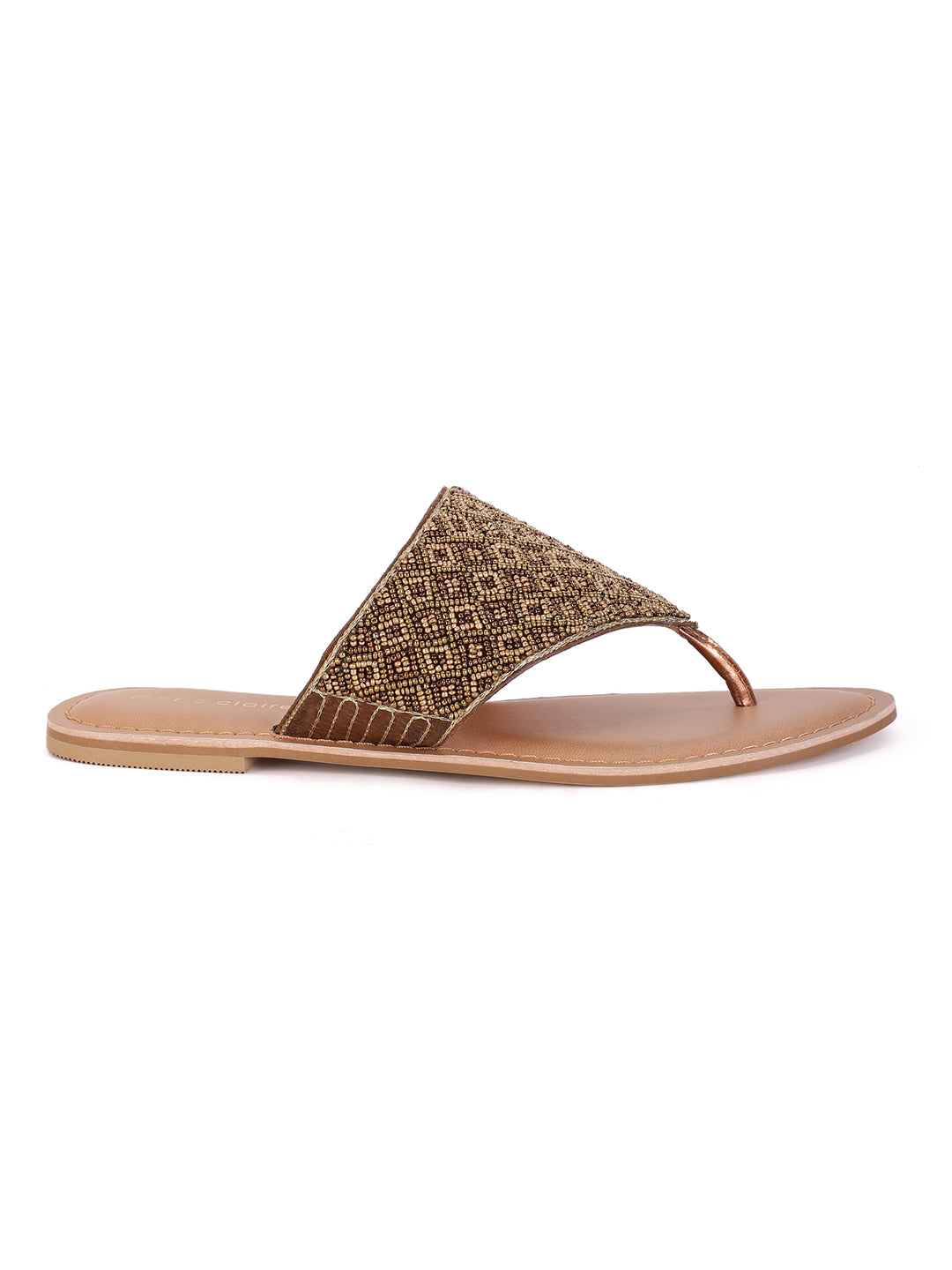 Marie Claire Women Tan Casual Thong Flats - Tan - View 2