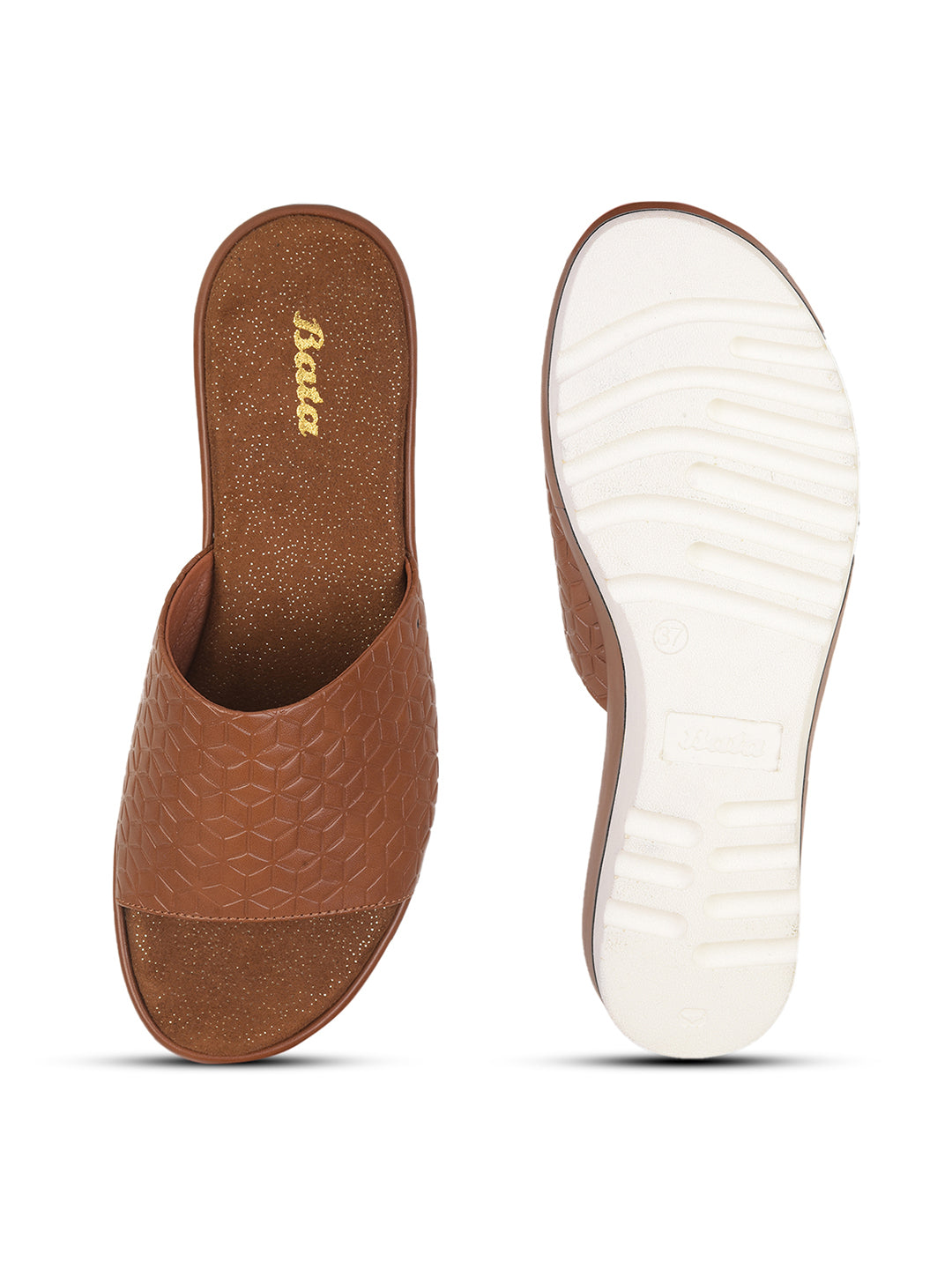 Bata Women's Tan Wedge Heel Mule Sandals - Tan