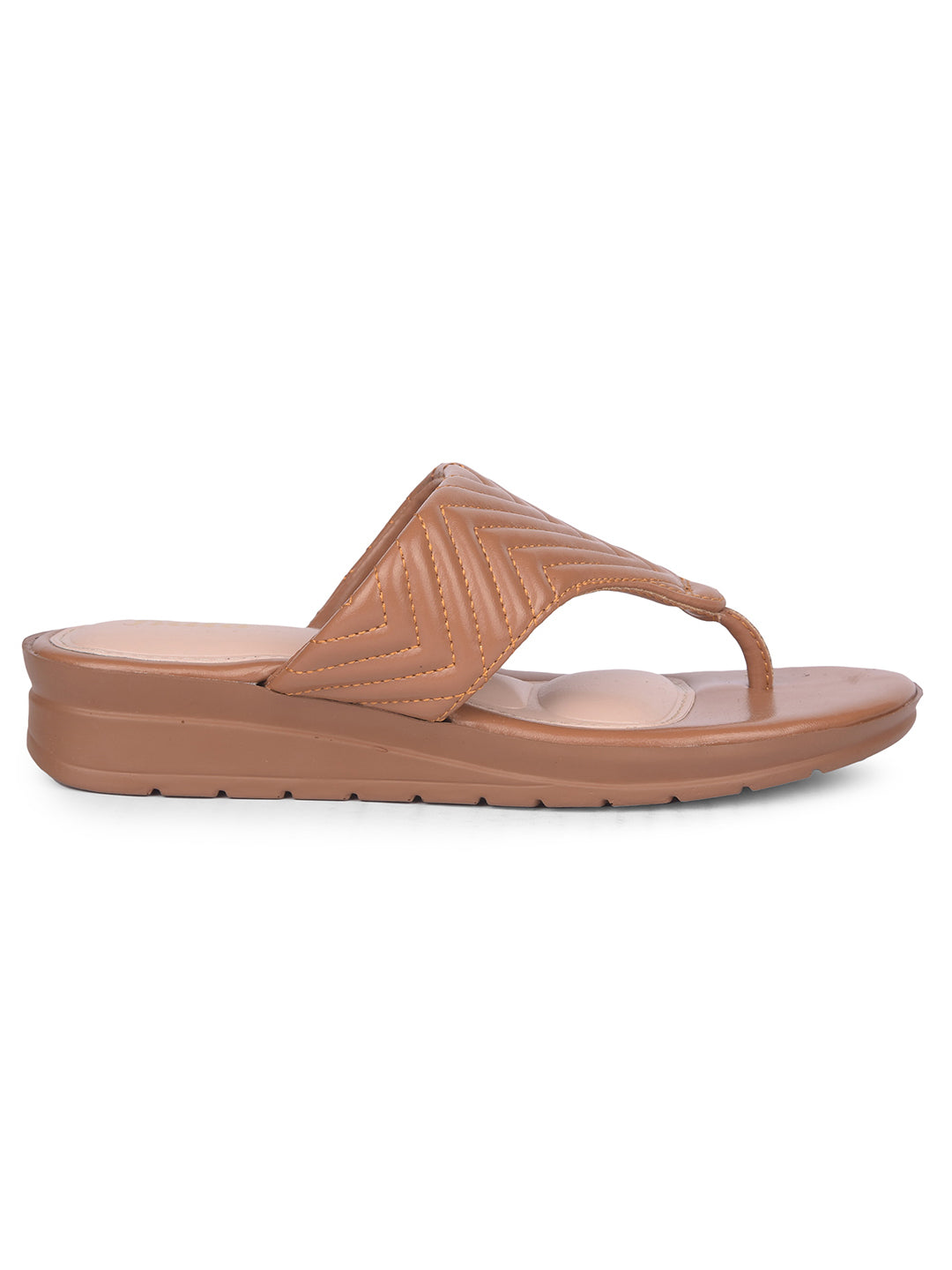 Bata Women Tan Wedge Heel Thong Sandal - Tan - View 2