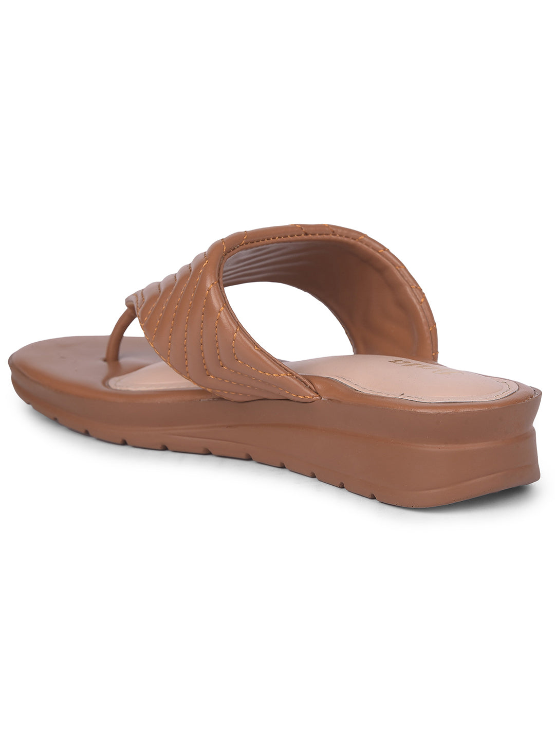 Bata Women Tan Wedge Heel Thong Sandal - Tan - View 3