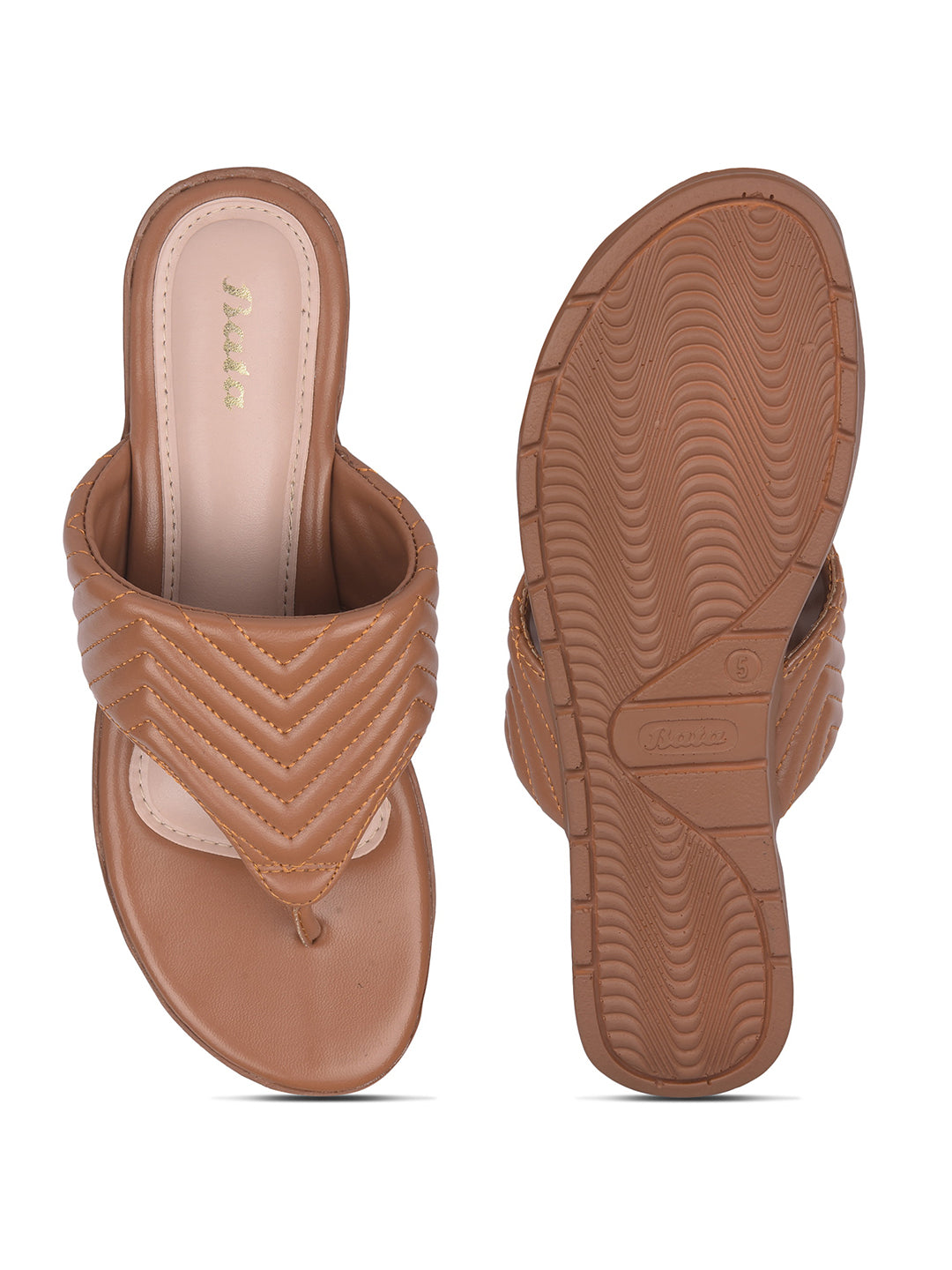 Bata Women Tan Wedge Heel Thong Sandal - Tan - View 4