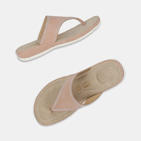 Bata Comfit Women Pink Wedge Heel Thong Sandal