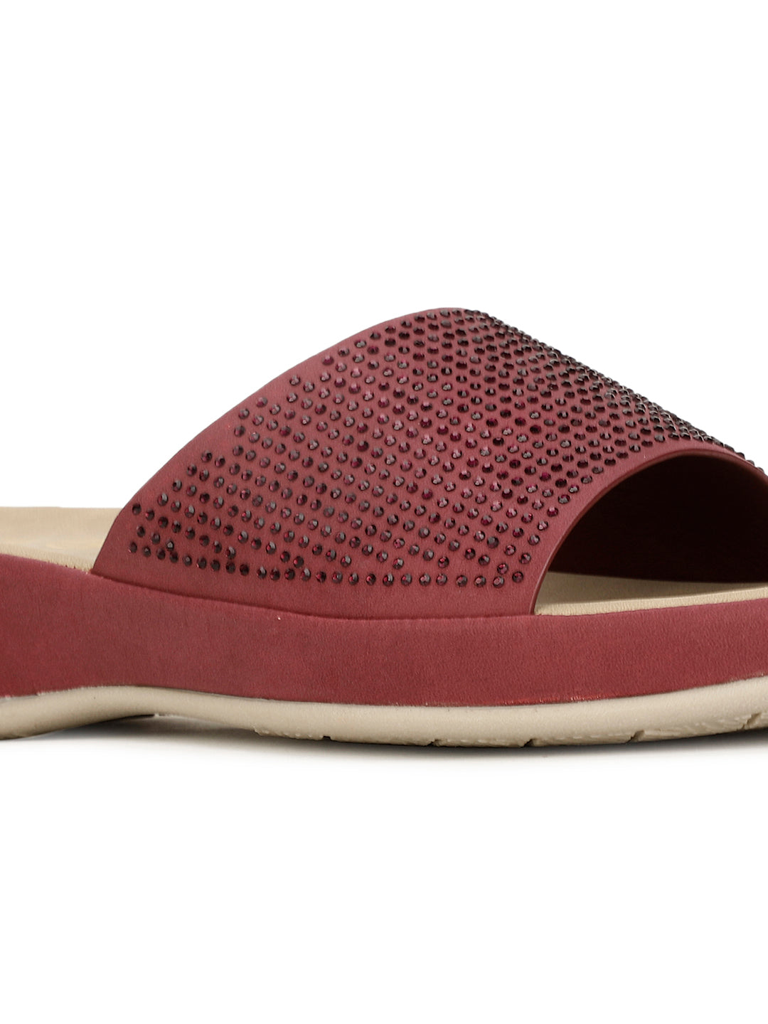 Bata Comfit Women Maroon Wedge Heel Mule Sandal - Maroon - View 5