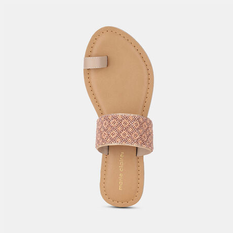 Marie Claire Women Pink Casual Toe Ring Flats