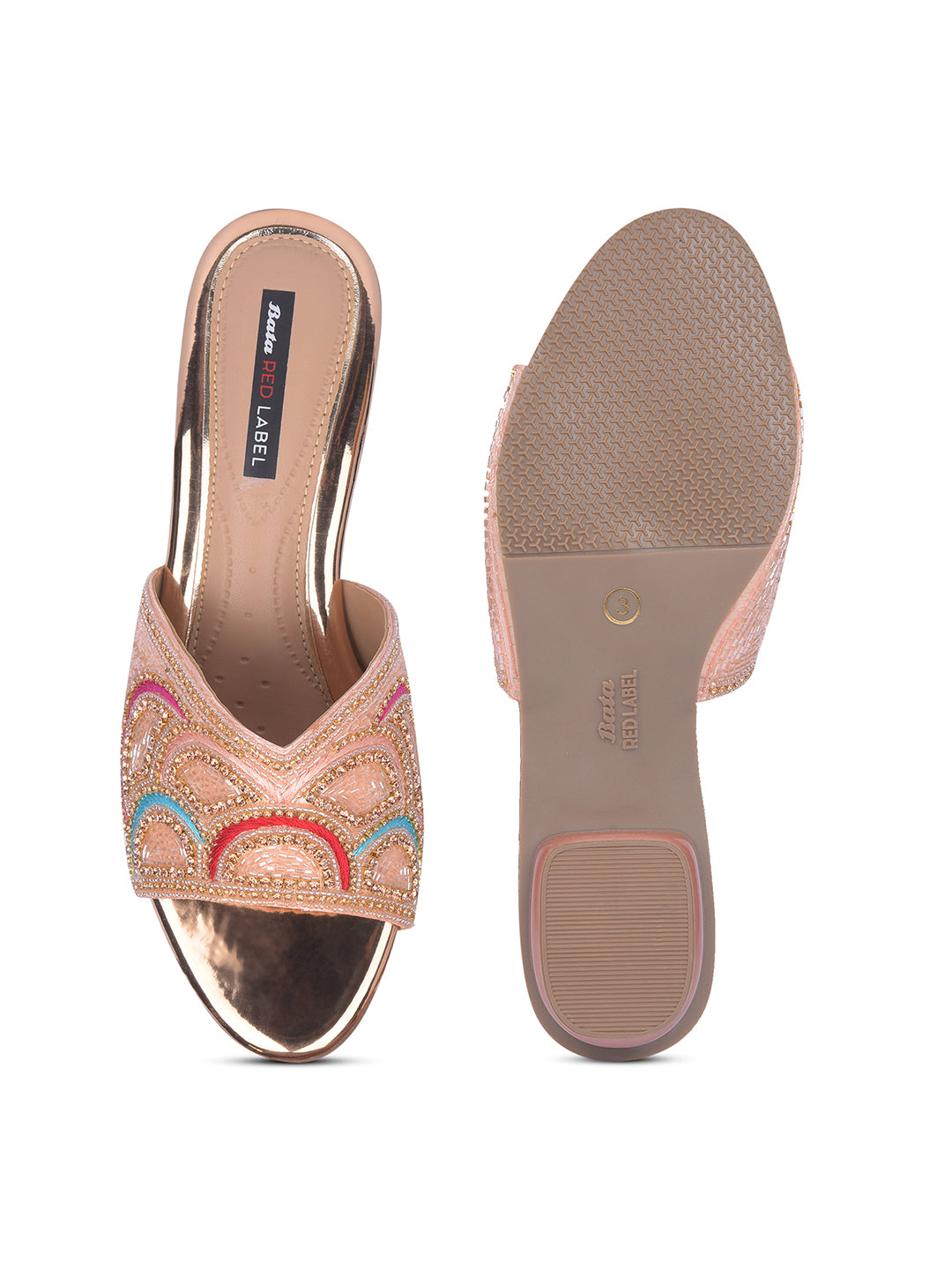 Bata Women Pink Block Heel Mule Sandal - Pink - View 4