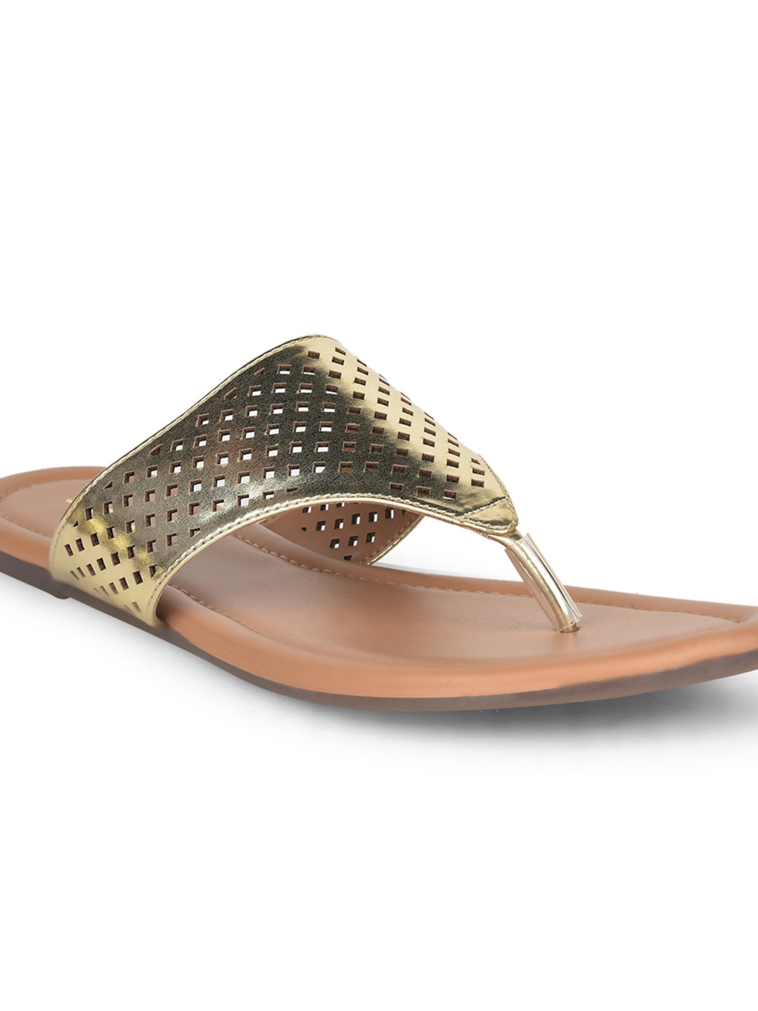 Bata Women's Rose Gold Casual Thong Flats - Rose Gold