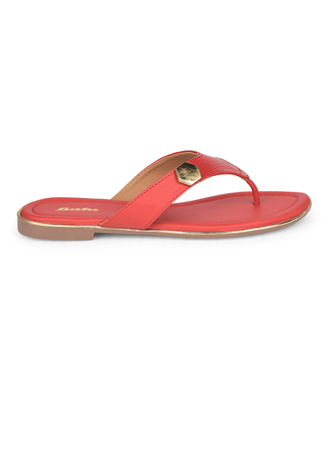 Bata Women's Red Casual Thong Flats - Red