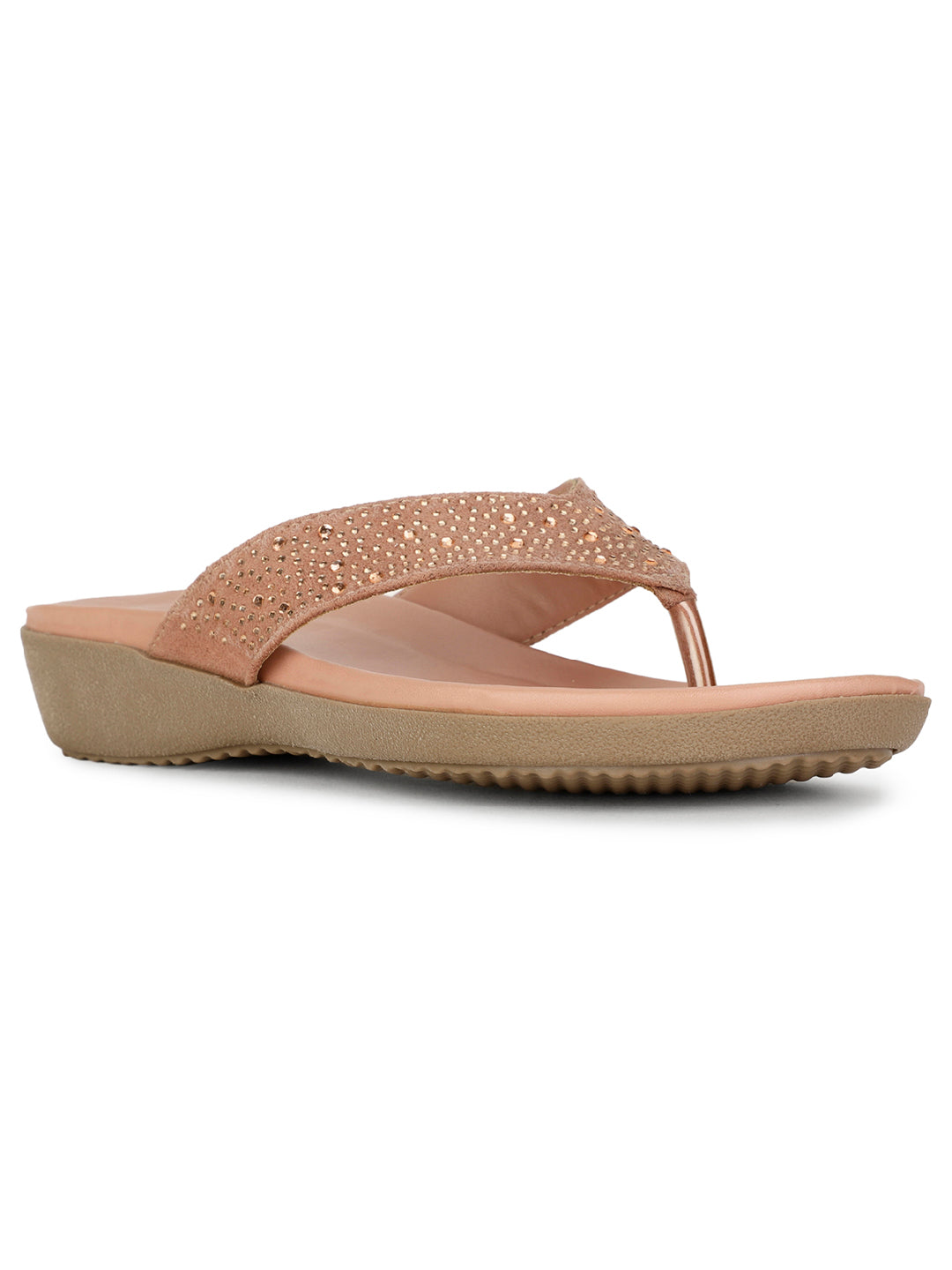 Bata Women Pink Wedge Heel Thong Sandal - Pink - View 1