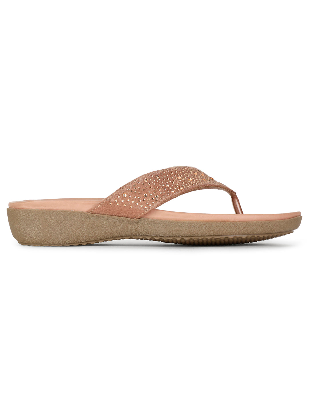 Bata Women Pink Wedge Heel Thong Sandal - Pink - View 2
