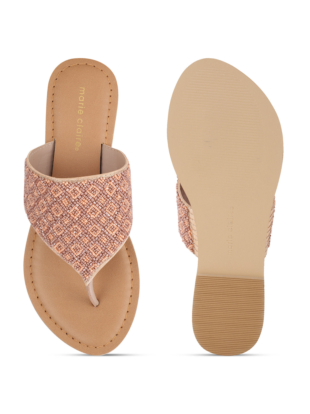 Marie Claire Women Rose Gold Casual Thong Flats - Rose Gold - View 4