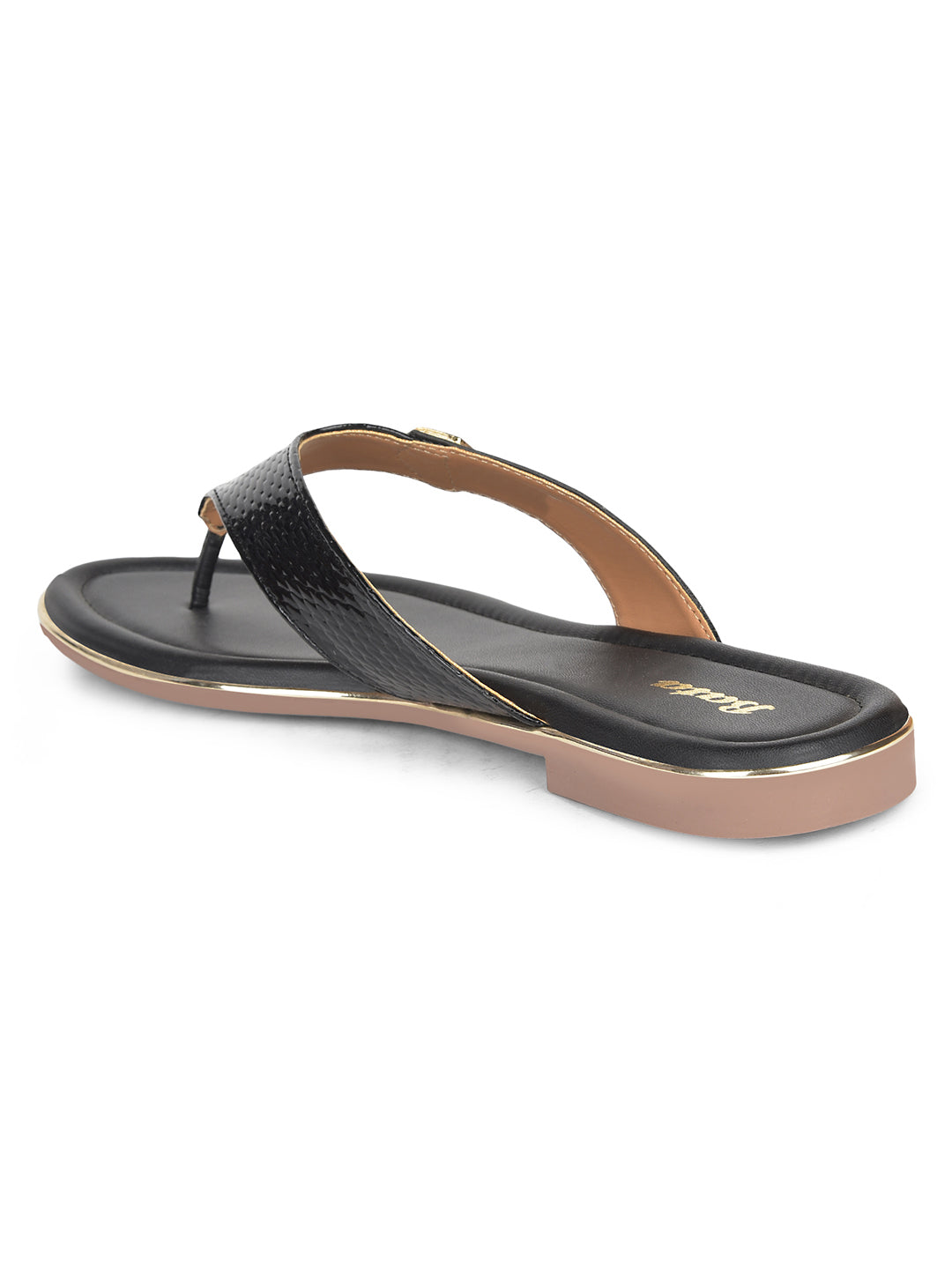 Bata Women's Black Casual Thong Flats - Black