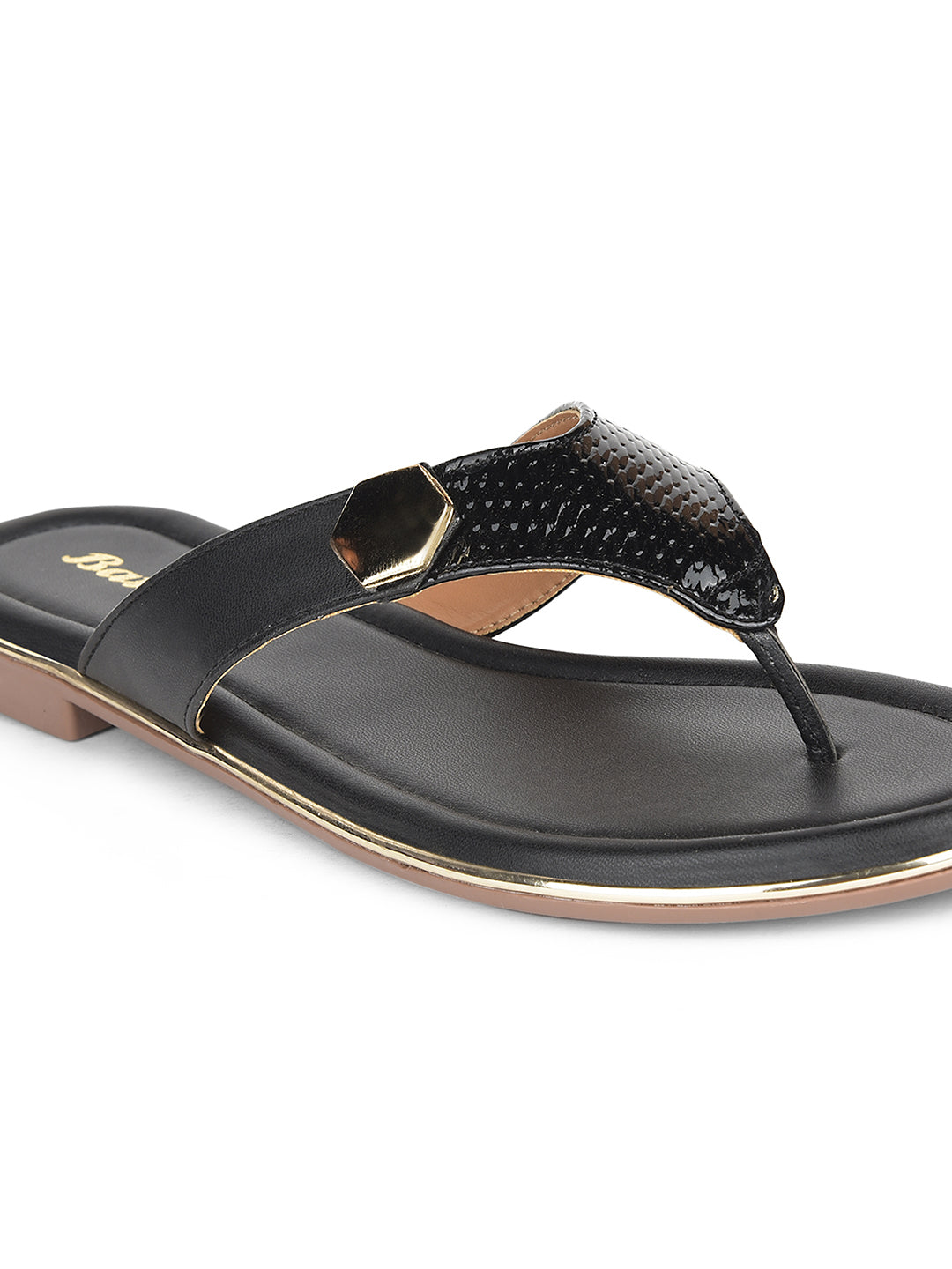 Bata Women's Black Casual Thong Flats - Black