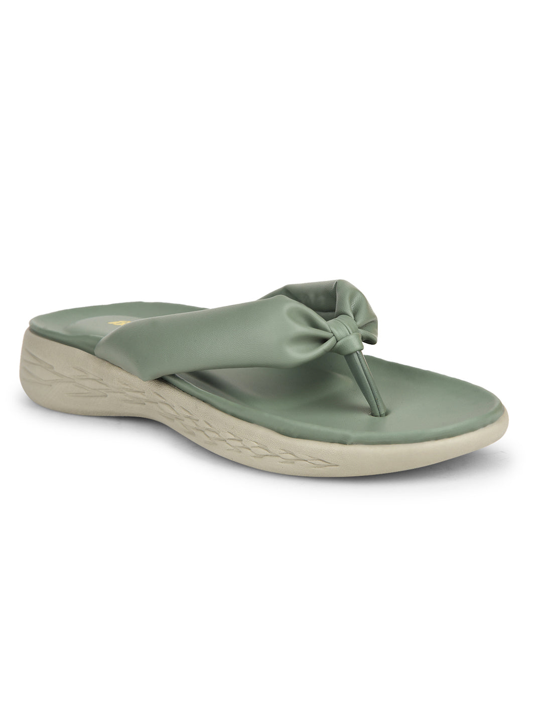 Bata Women Green Wedge Heel Thong Sandal - Green - View 1