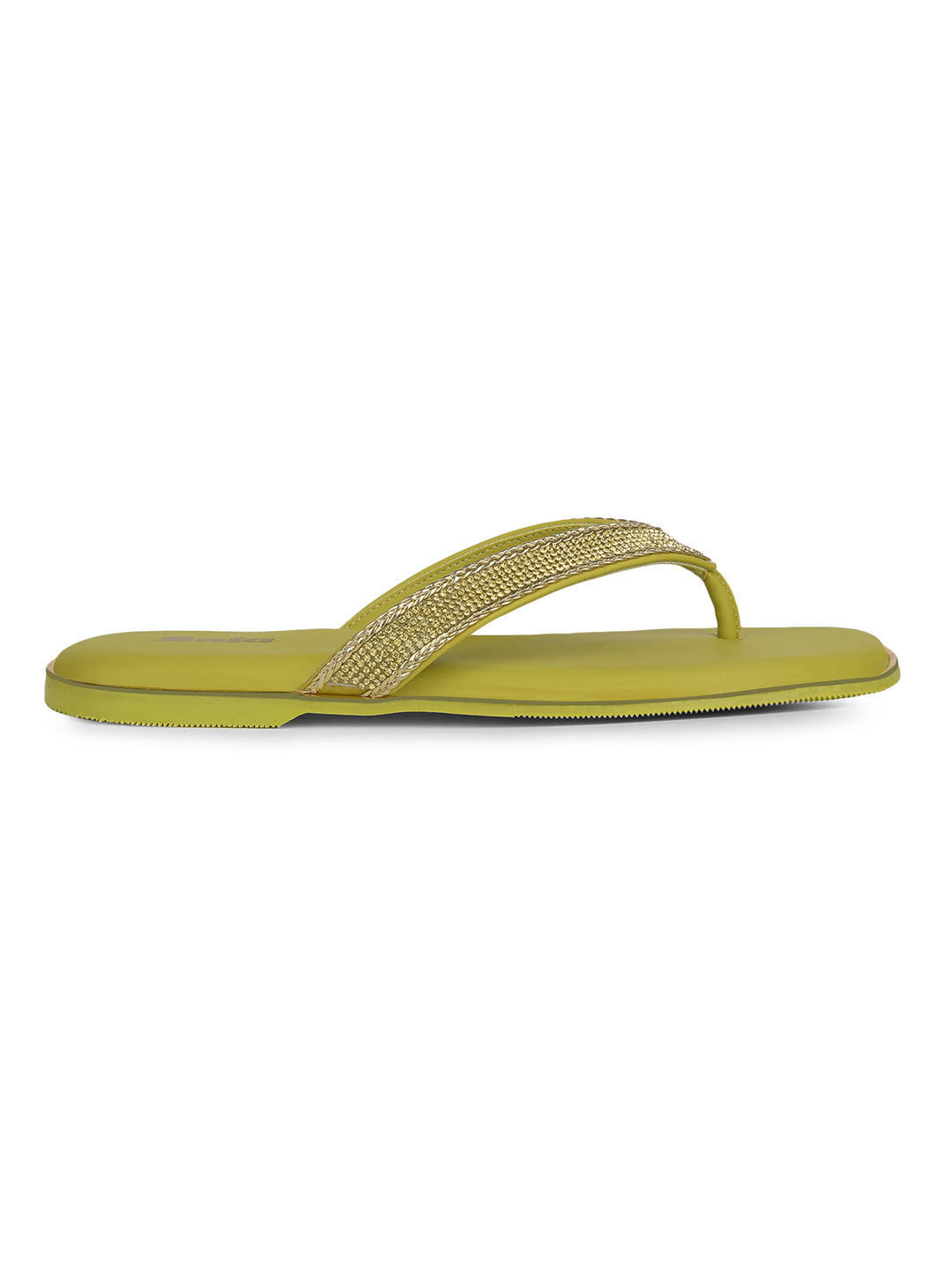 Bata Women Neon-Green Casual Thong Flats - Neon-Green - View 2