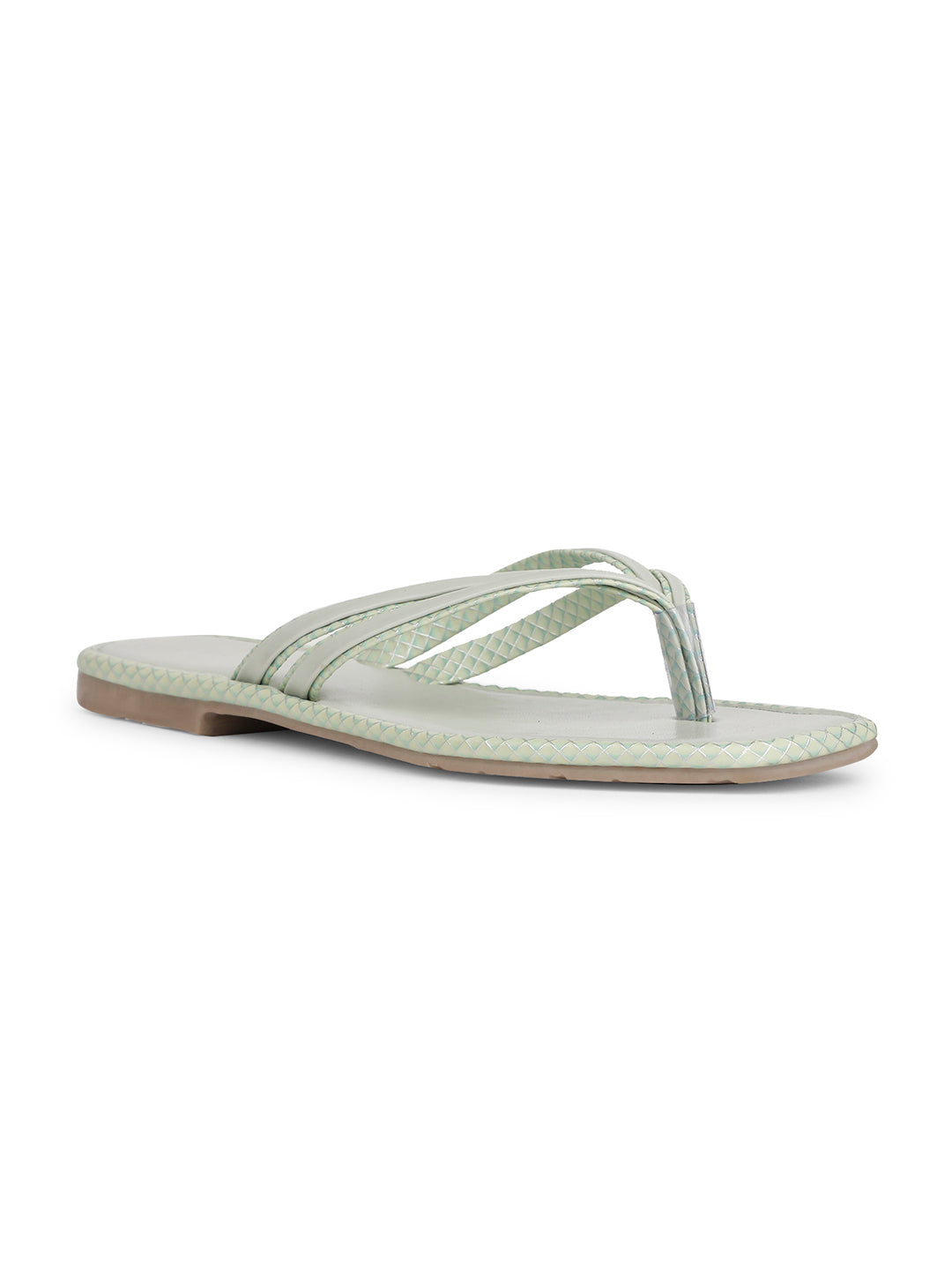 Bata Women Light Green Casual Thong Flats - Light Green - View 1