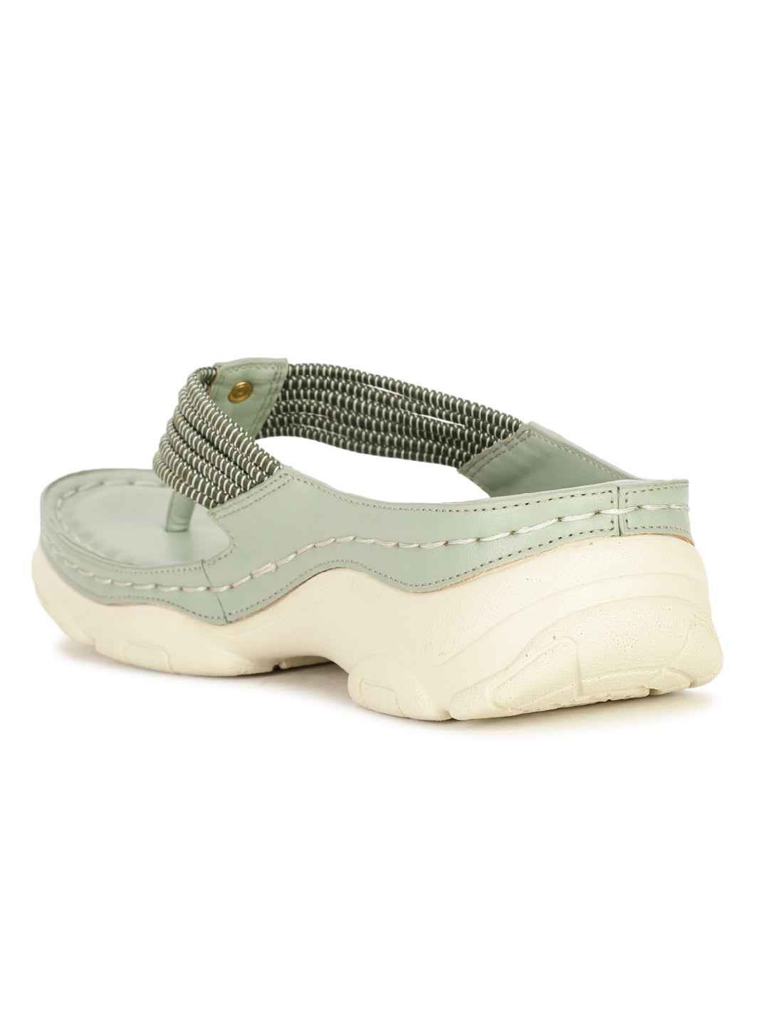 Bata Comfit Women Light Green Wedge Heel Thong Sandal - Light Green - View 3