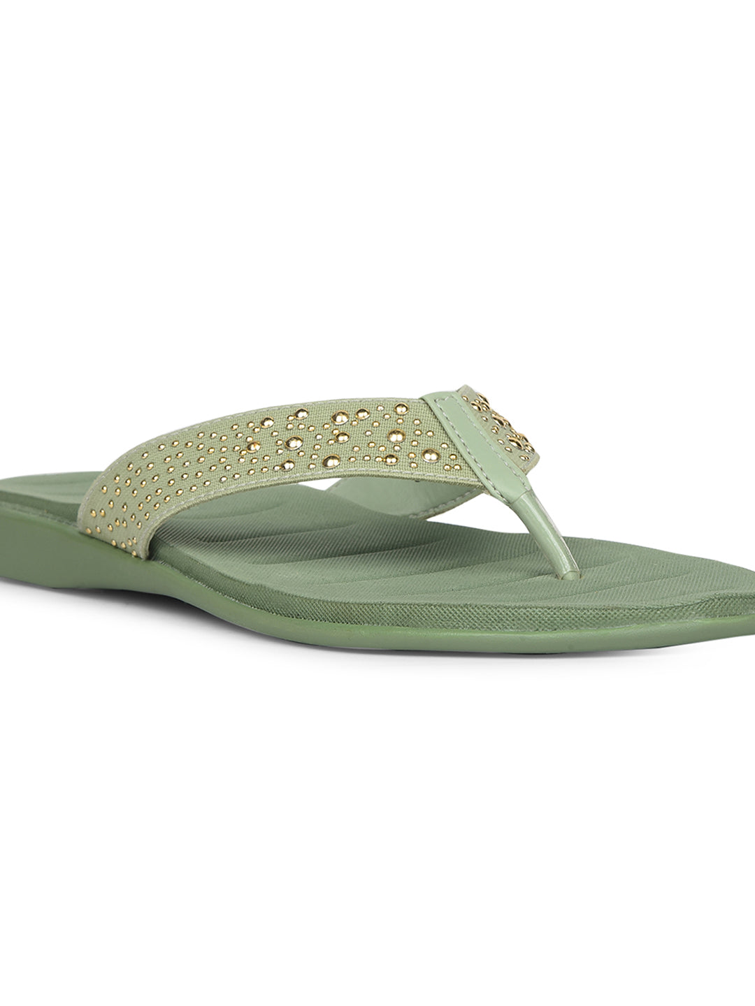 Bata Women Light Green Casual Thong Flats - Light Green - View 5