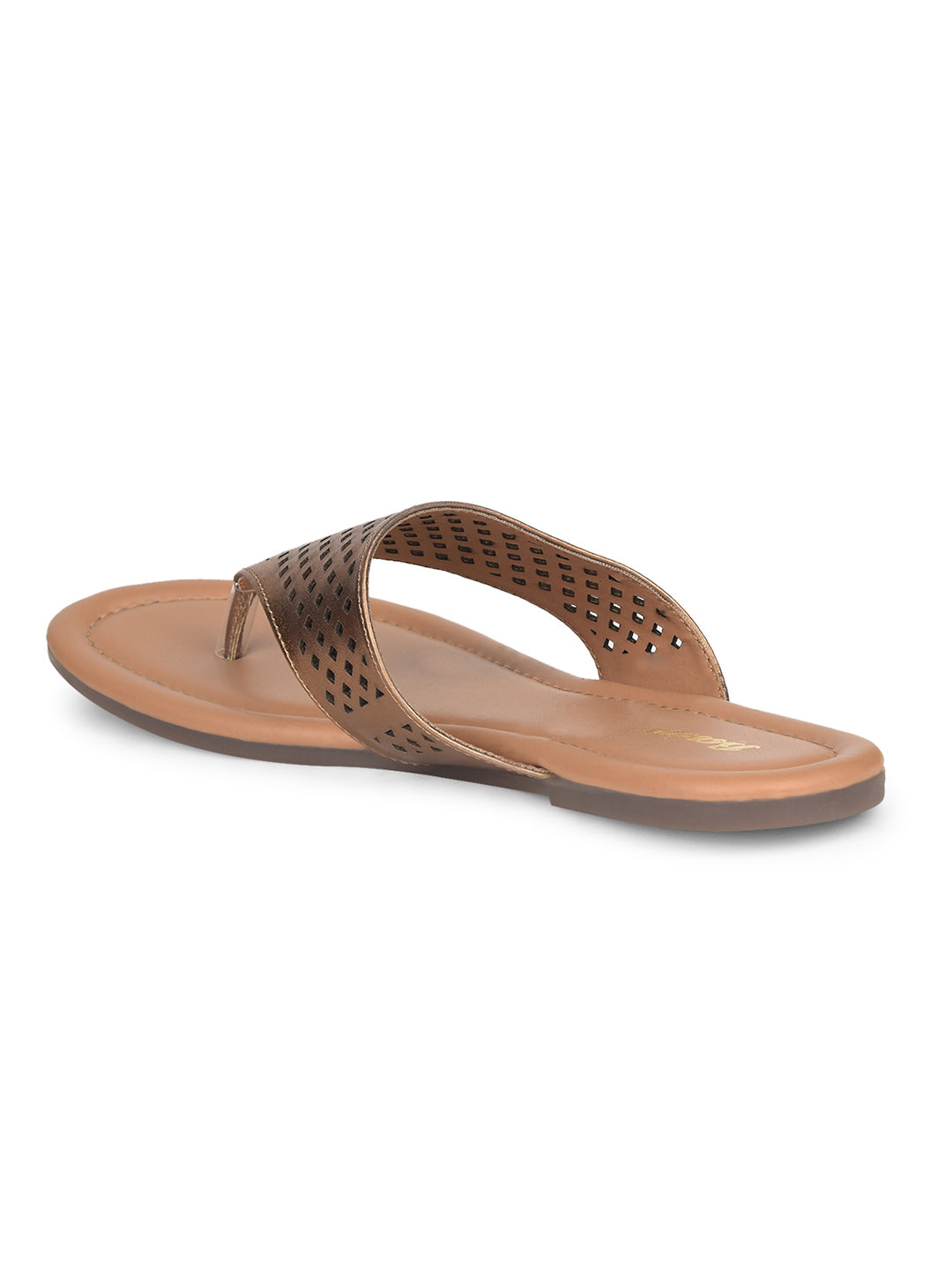 Bata Women's Copper Casual Thong Flats - Copper