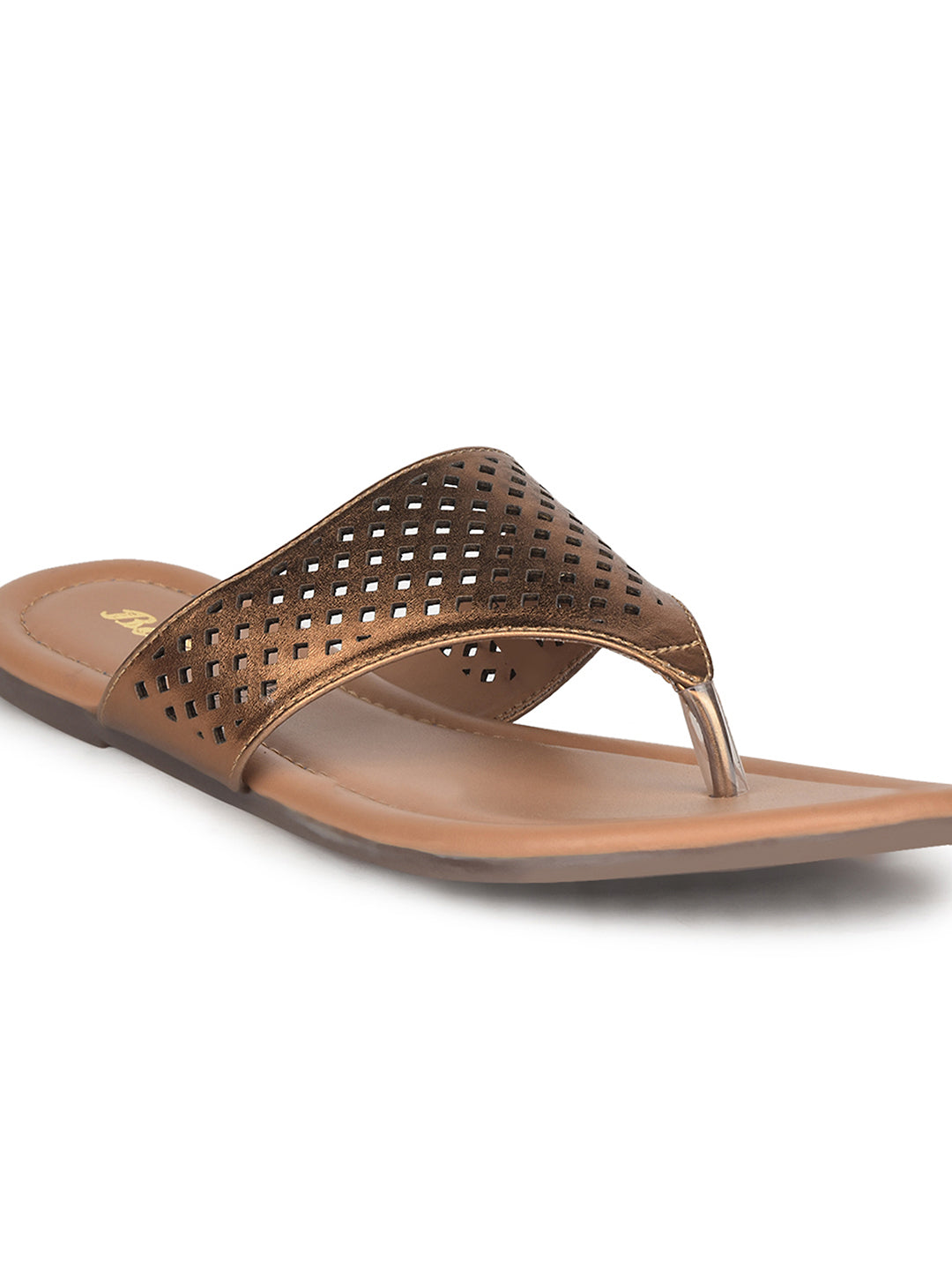 Bata Women's Copper Casual Thong Flats - Copper