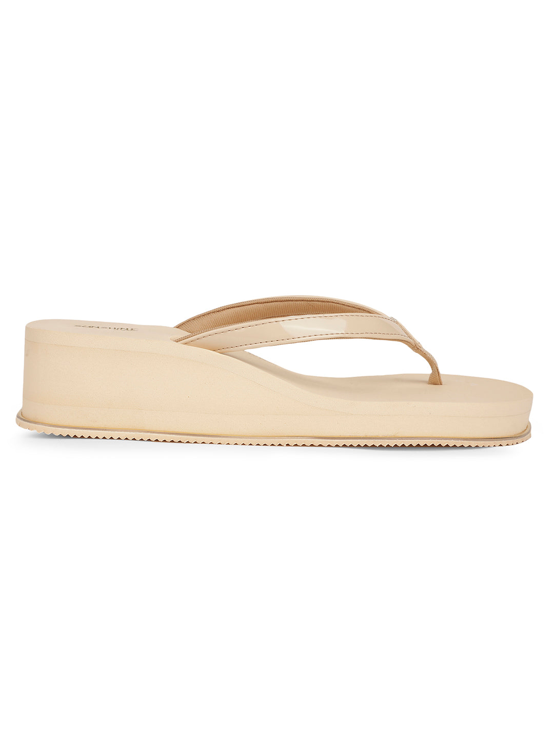 Bata Women Beige Wedge Heel Thong Sandal - Beige - View 2