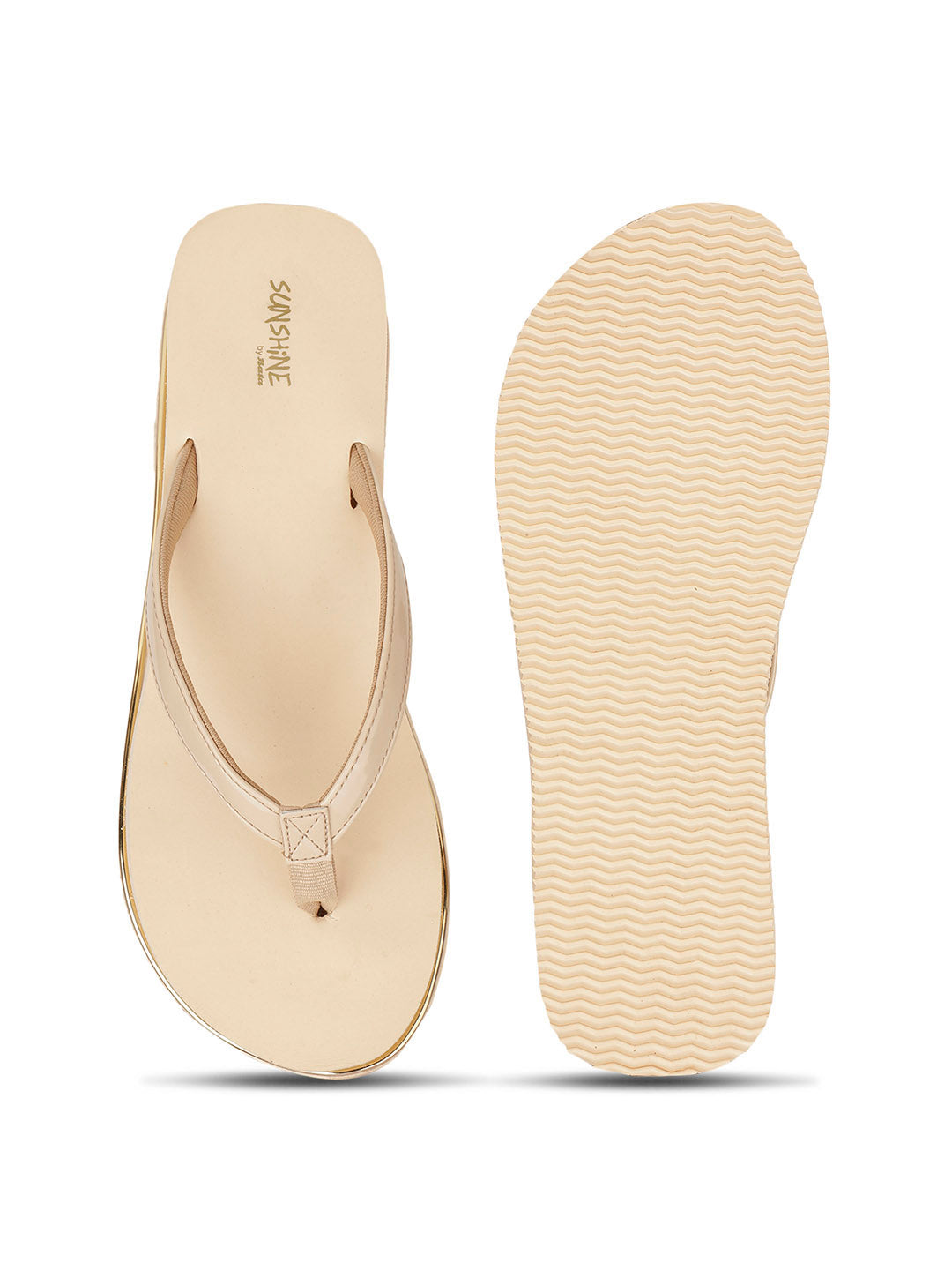 Bata Women Beige Wedge Heel Thong Sandal - Beige - View 4