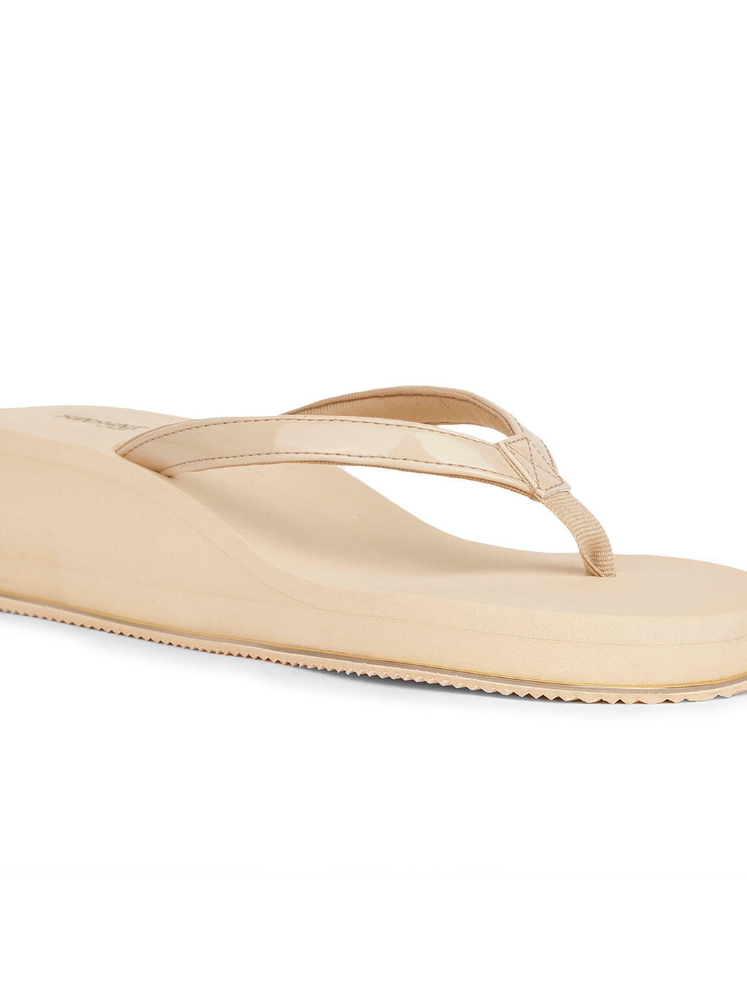 Bata Women Beige Wedge Heel Thong Sandal - Beige - View 5