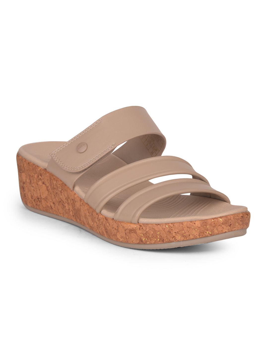 Bata Comfit Women Beige Wedge Heel Mule Sandal - Beige - View 1