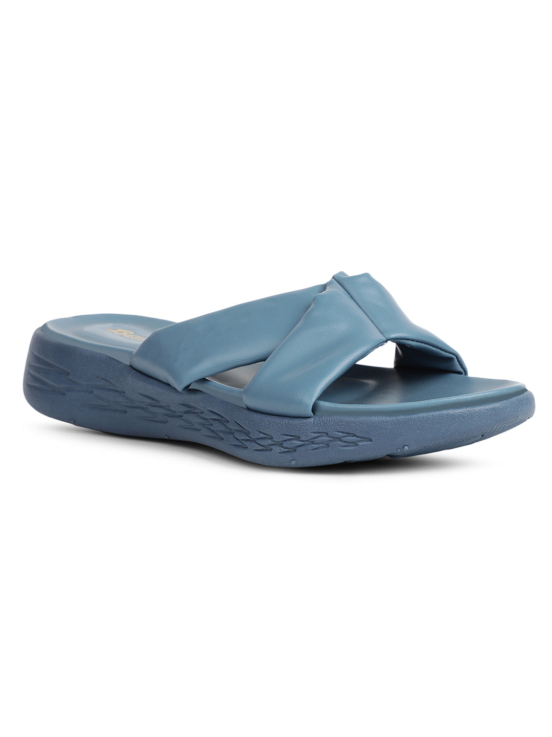Bata Women's Blue Wedge Heel Mule Sandals - Blue